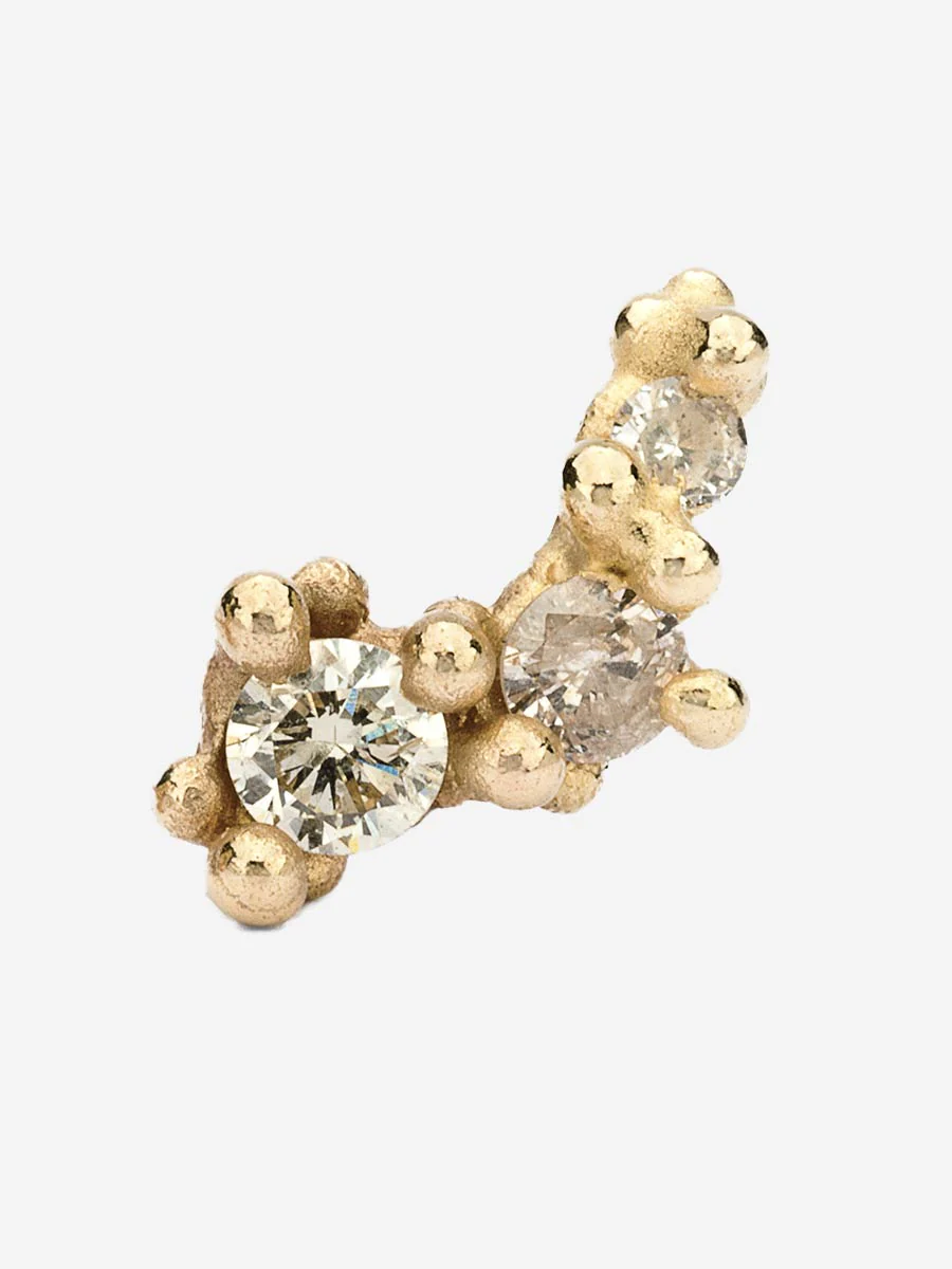 champagne diamond studs - Image 2