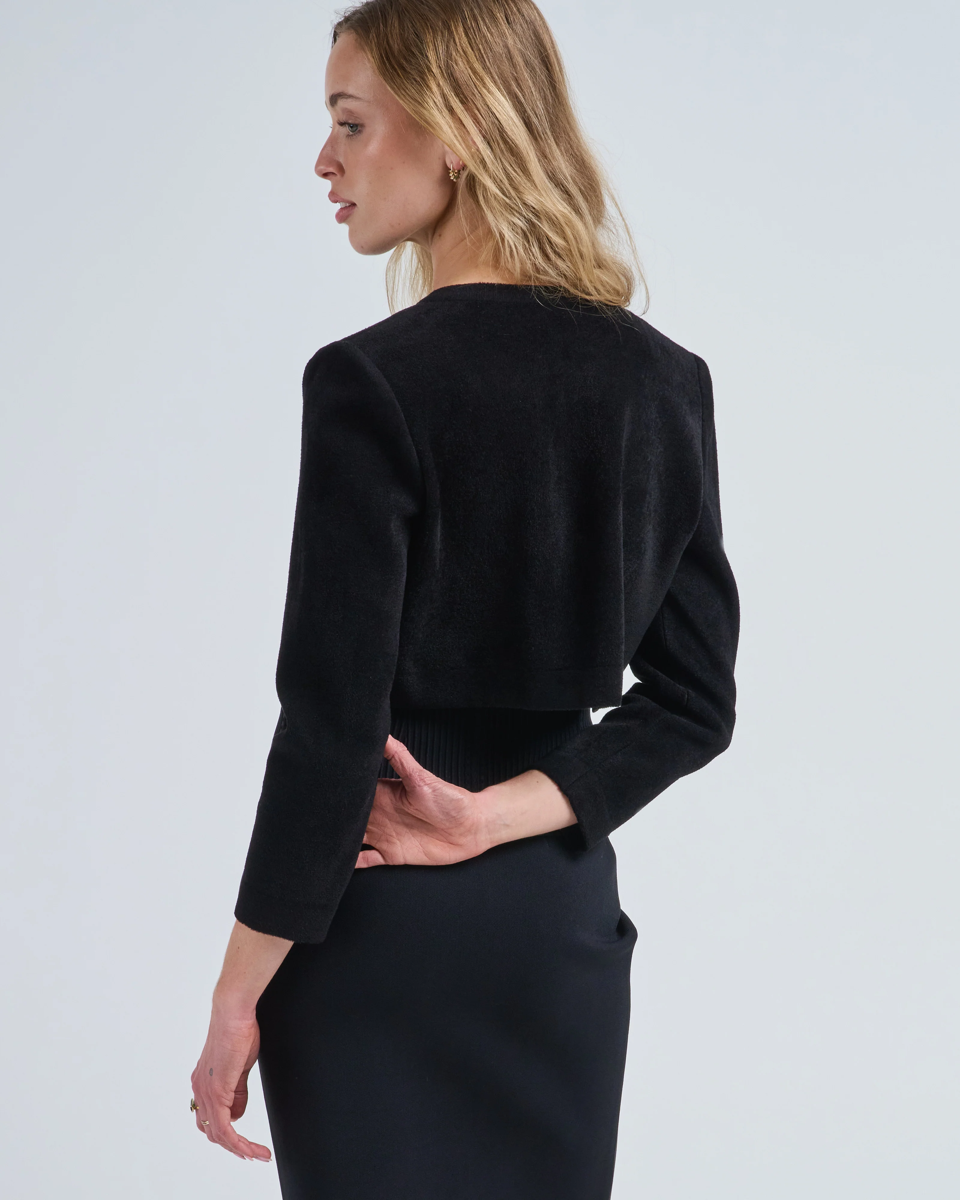 claire cropped velour cardigan - Image 4