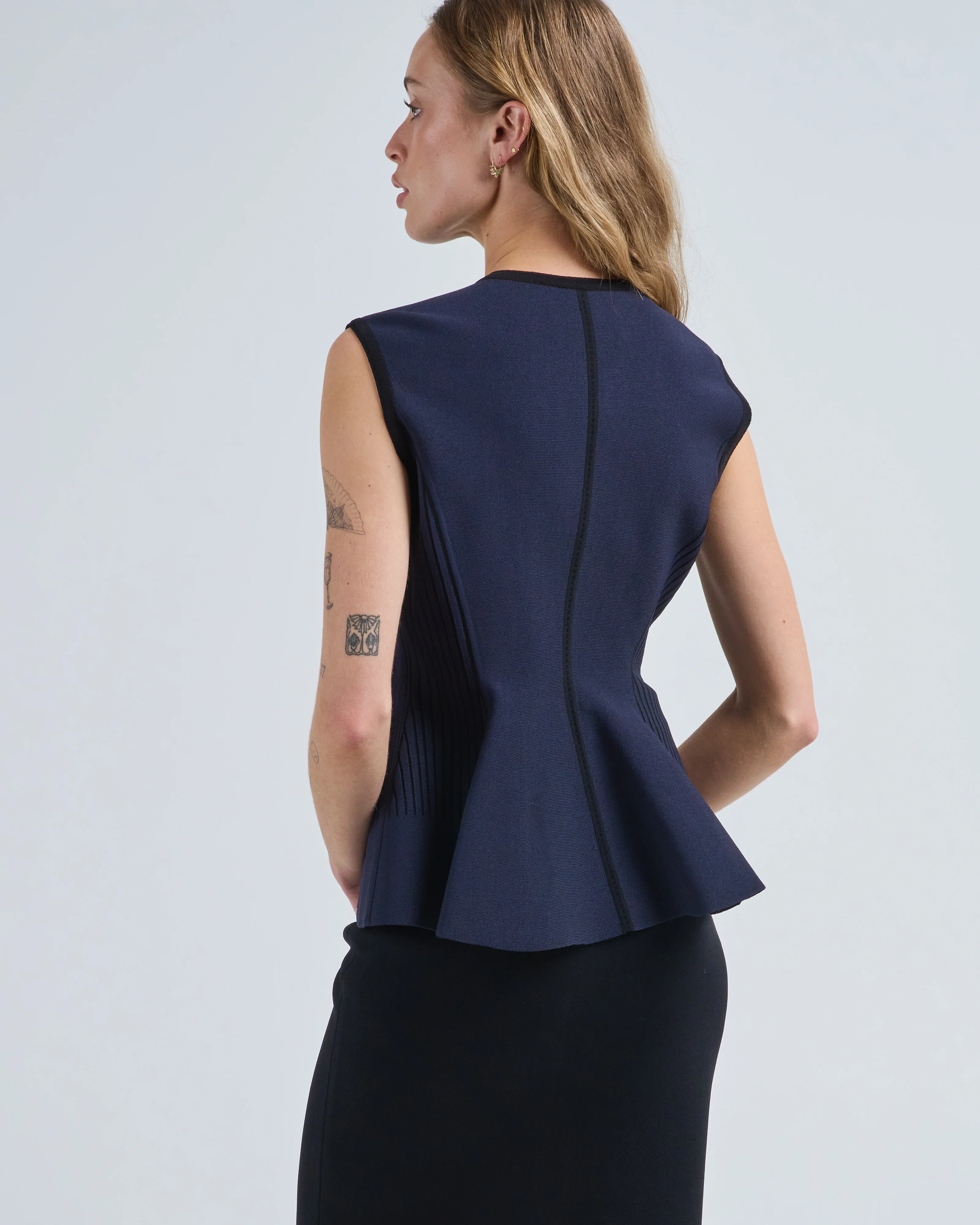 nell peplum knitted vest - Image 4