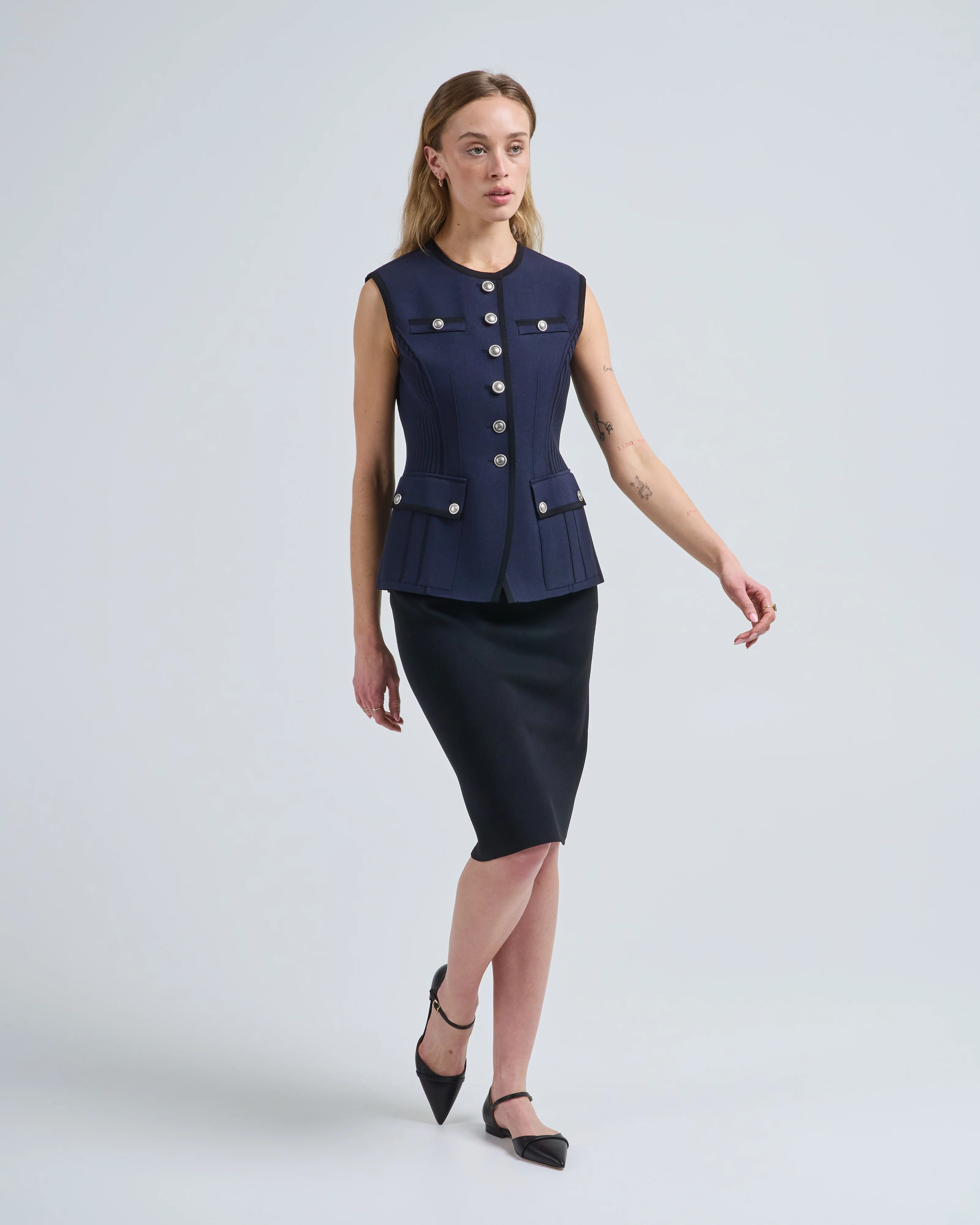 nell peplum knitted vest - Image 5