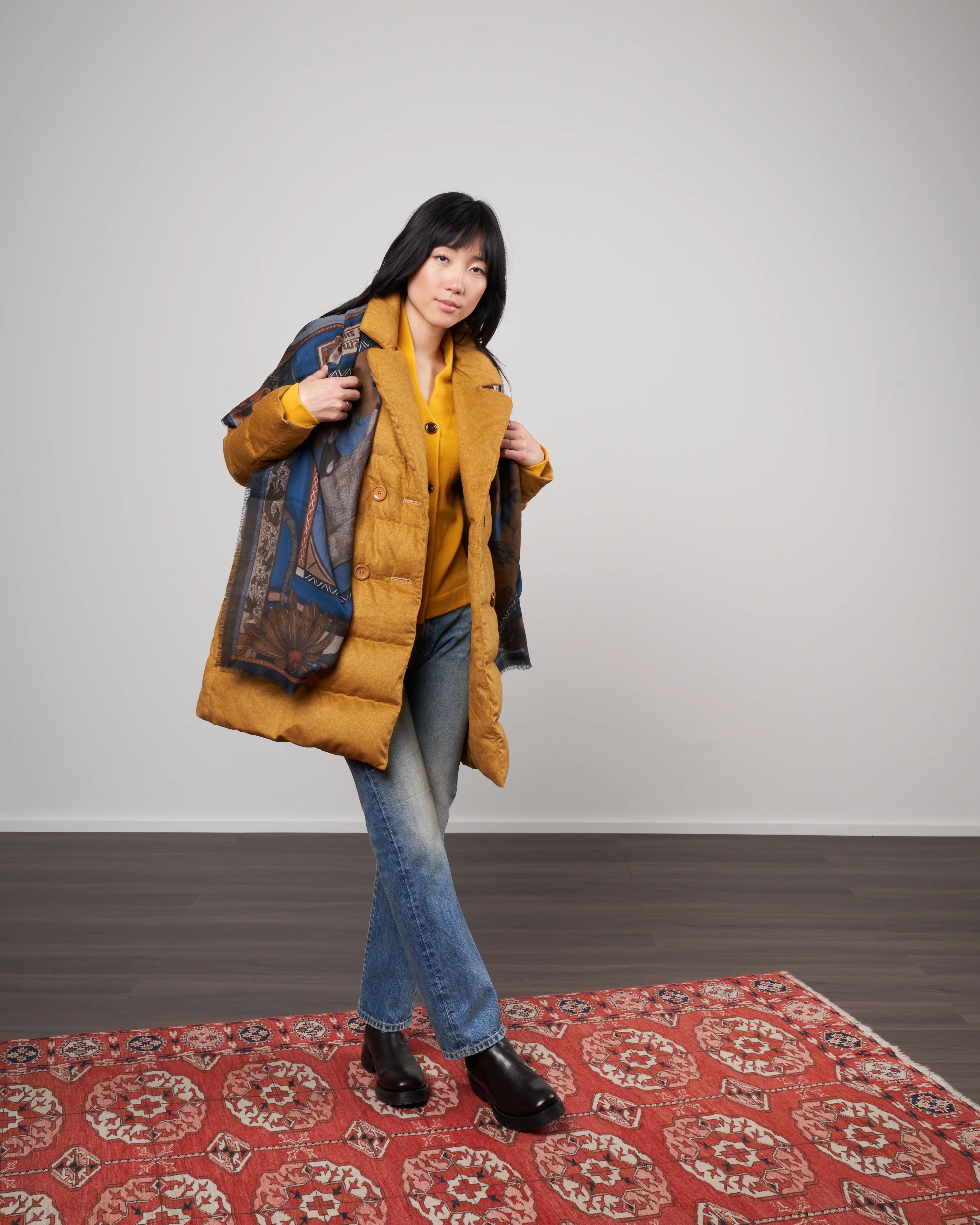 beasts untamed cashmere scarf - cornflower/bronze - Image 3
