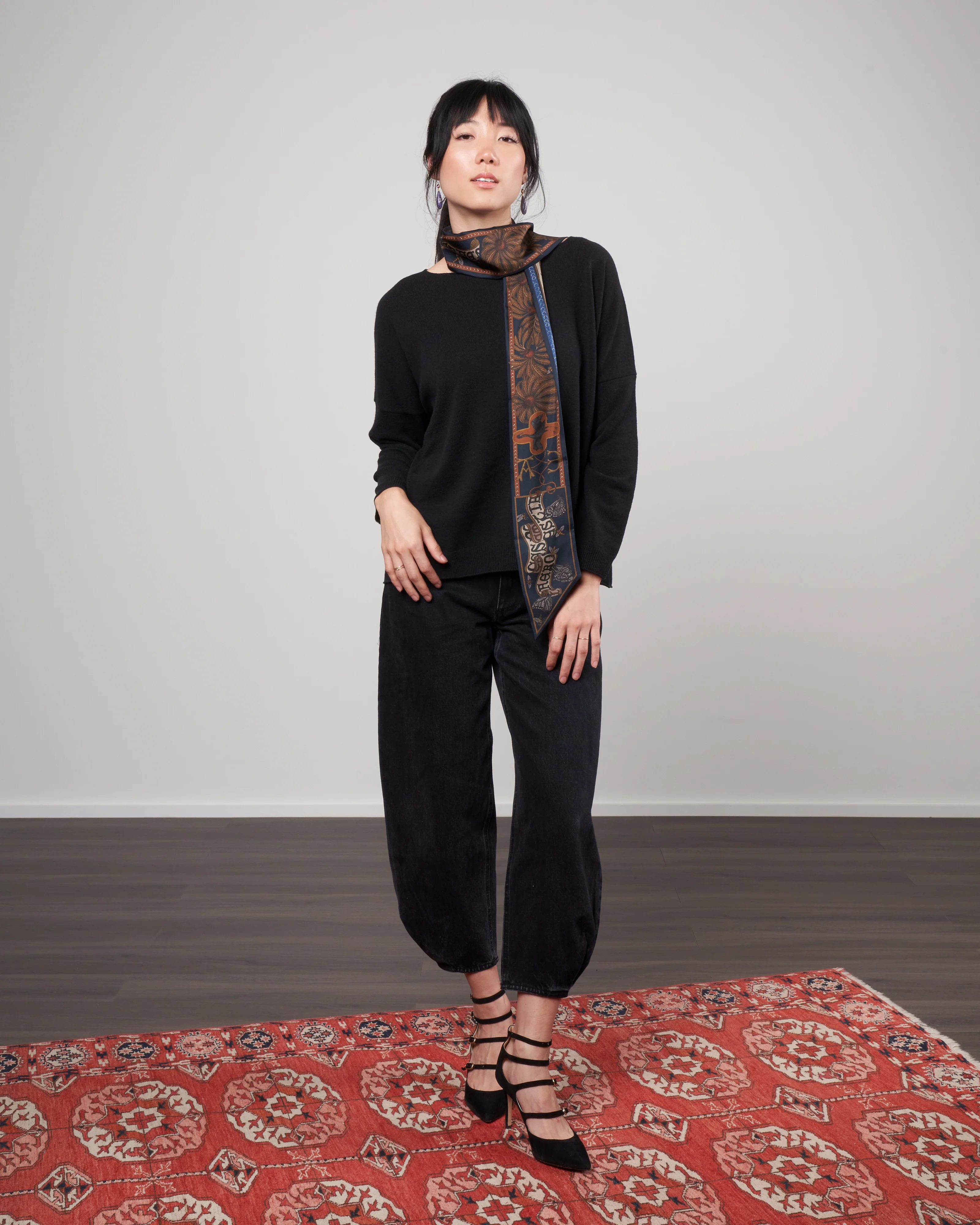 beasts untamed large ribbon scarf - cornflower/bronze - Image 2