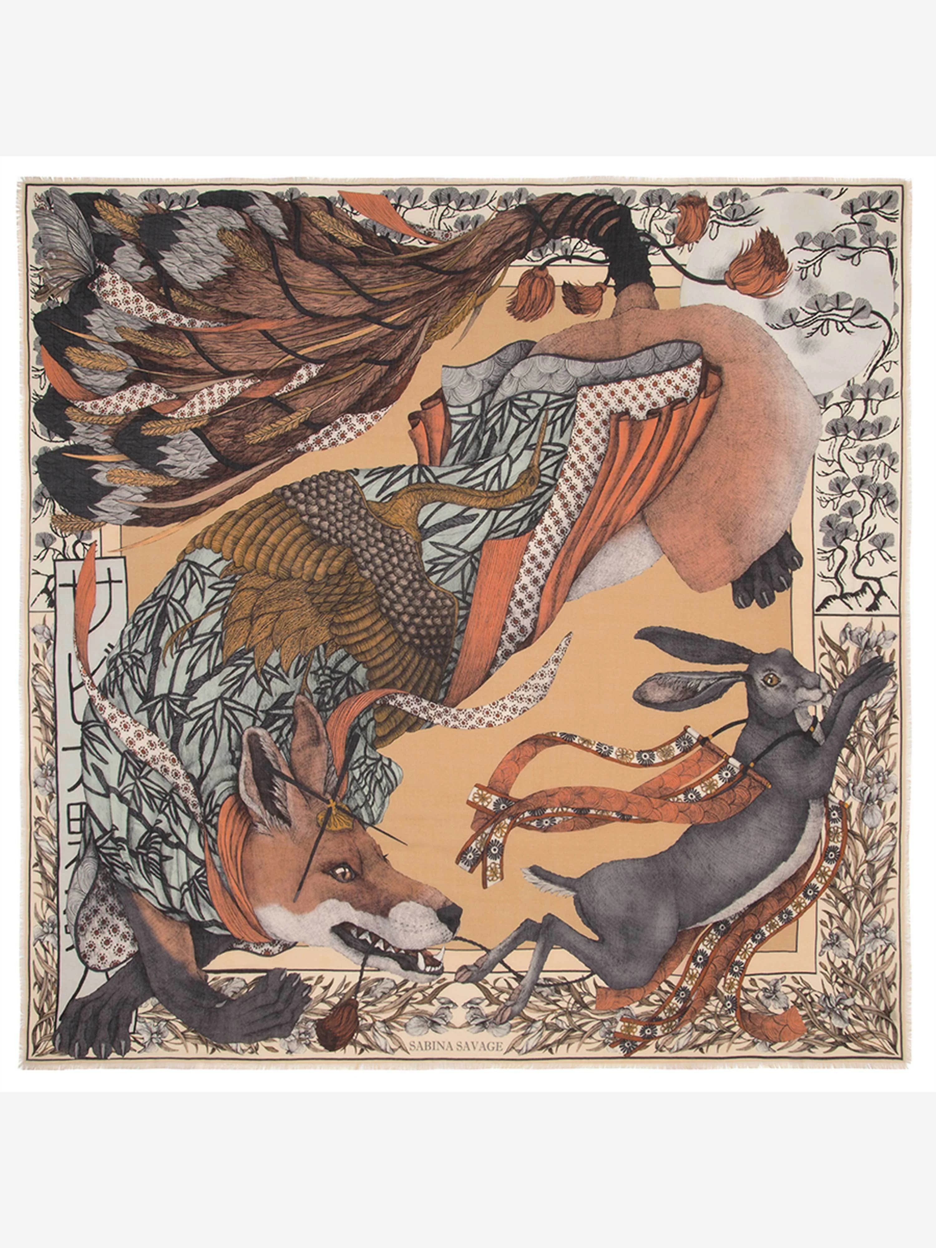 cunning kitsune cashmere scarf - gold/ginger - Image 2
