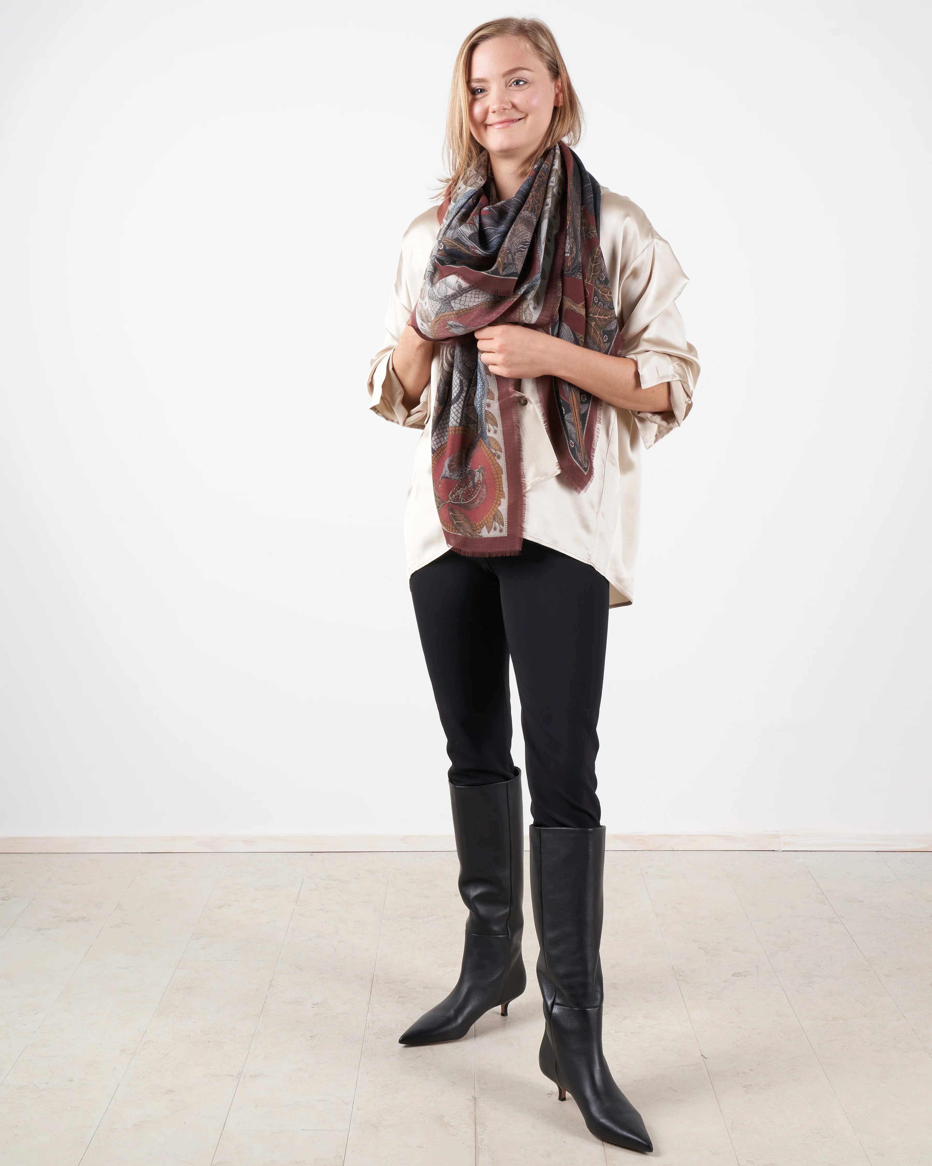 cave canem cashmere scarf - terracotta - Image 2