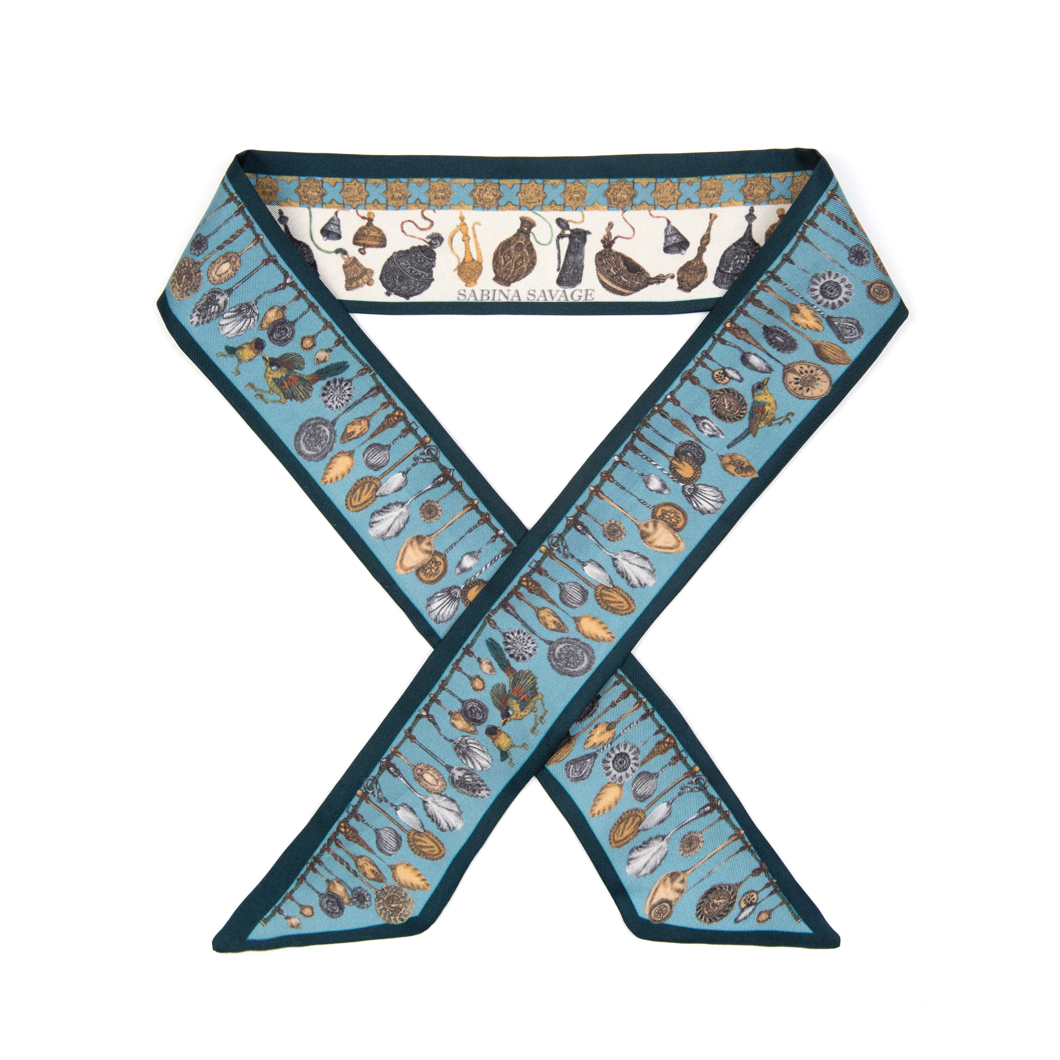 dogs small ribbon scarf - cobalt