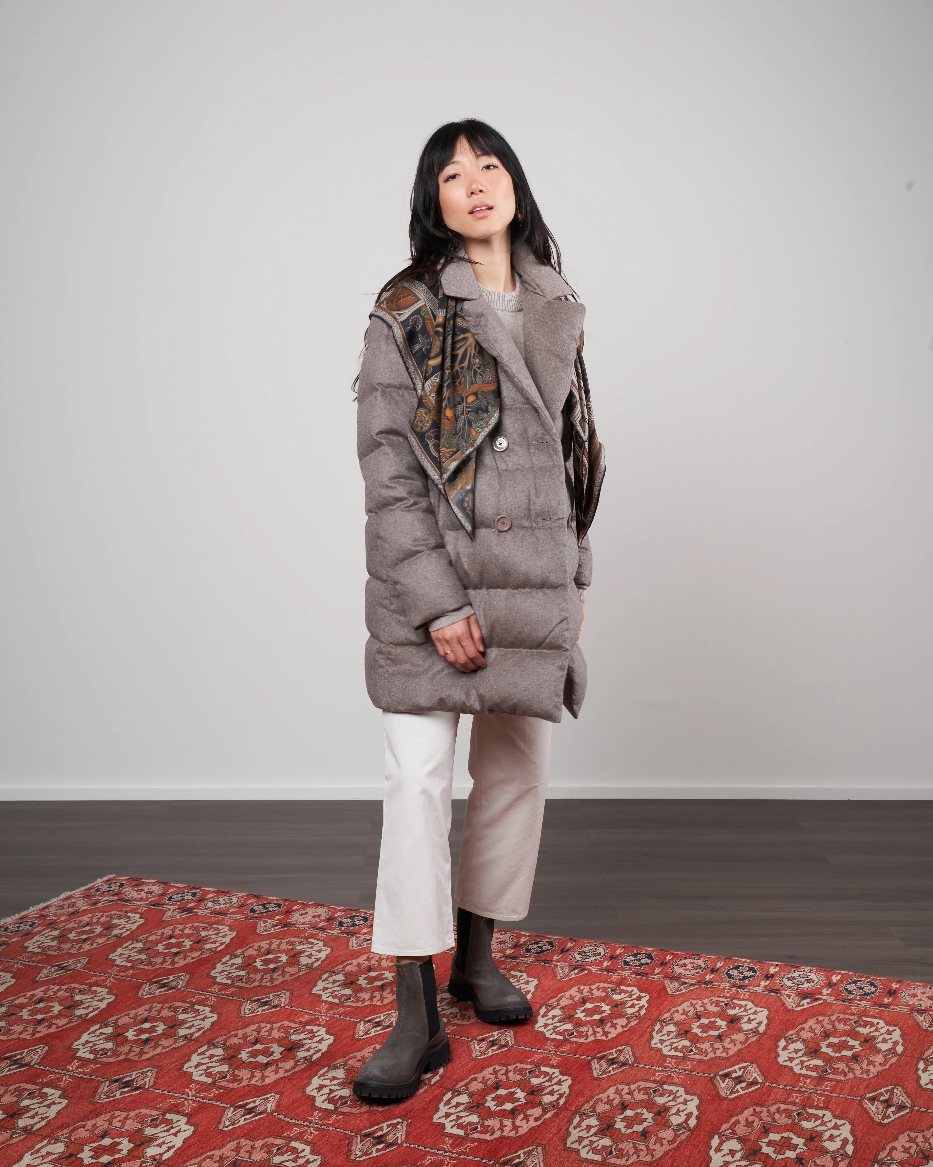 faithful lamb silk scark - slate/fog - Image 2