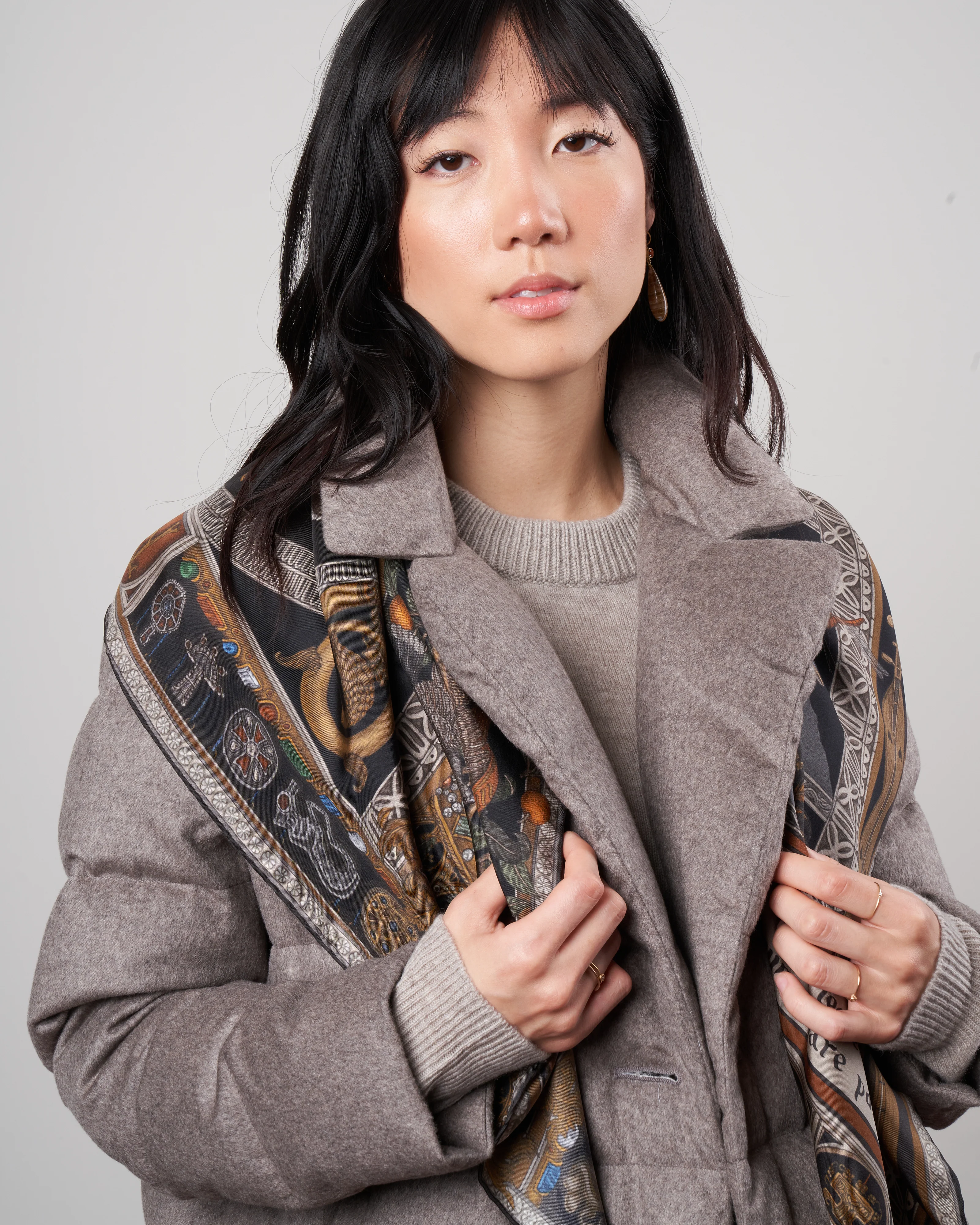 faithful lamb silk scark - slate/fog - Image 4