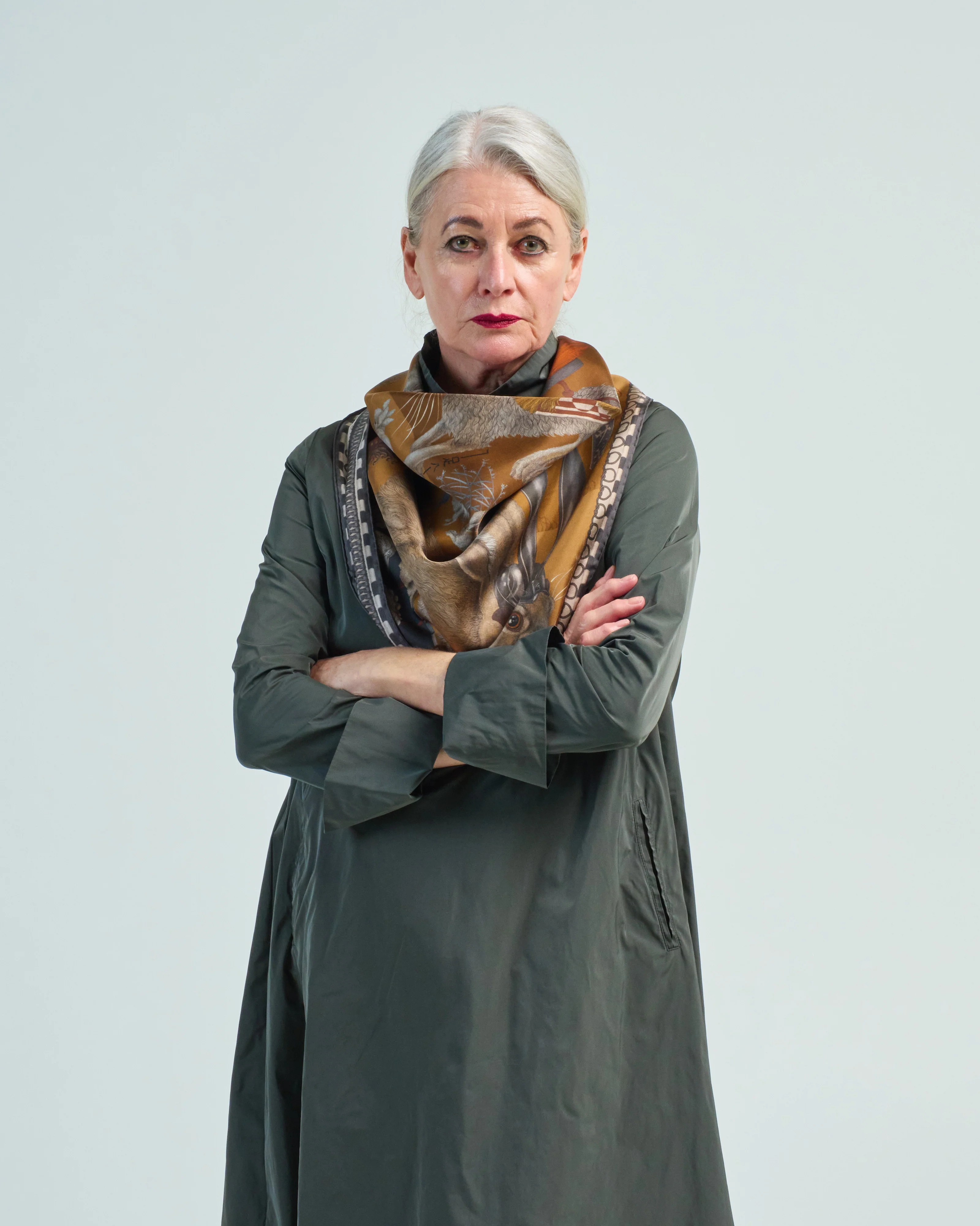 floating rabbits silk twill square scarf - Image 2
