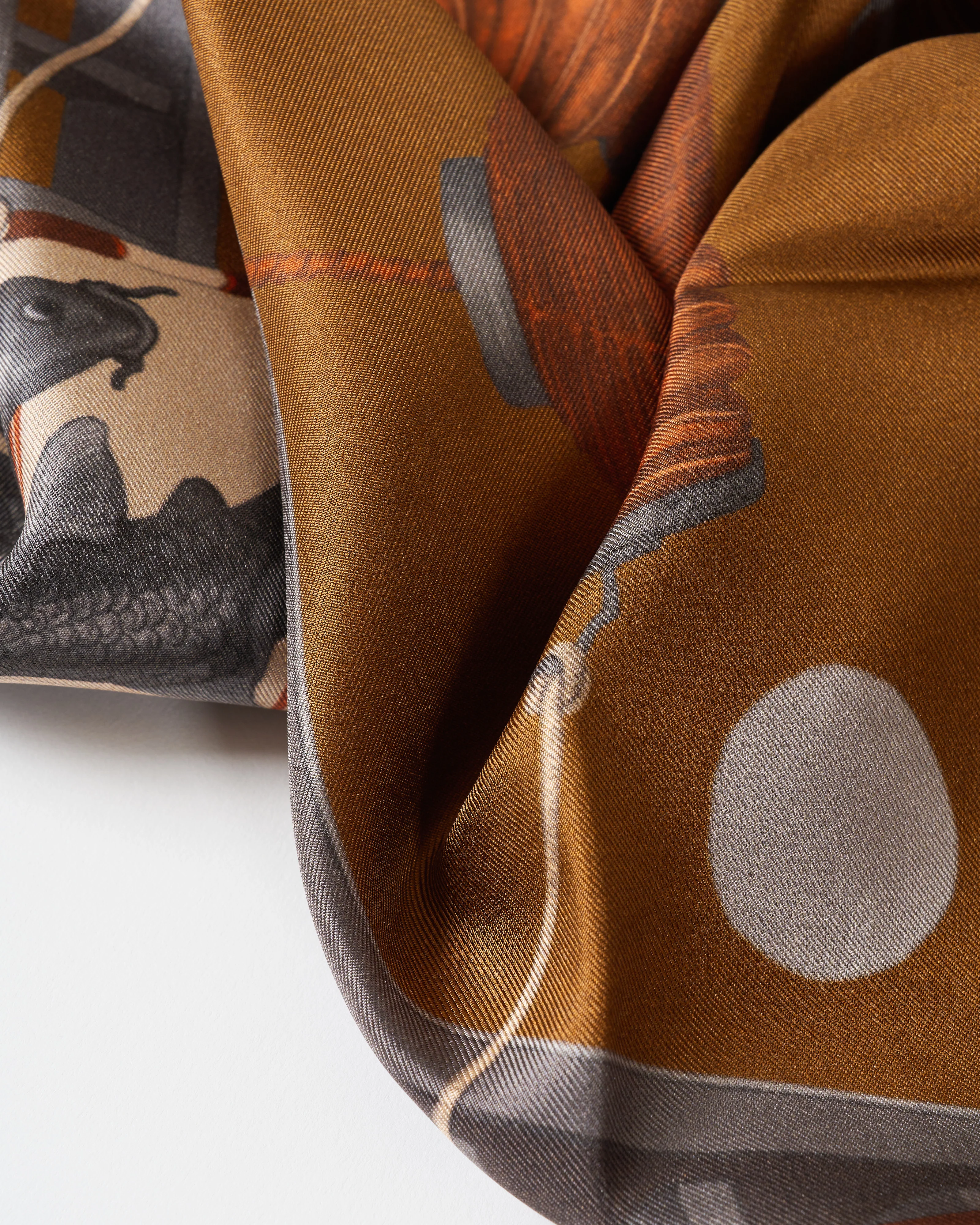 floating rabbits silk twill triangular scarf - Image 5