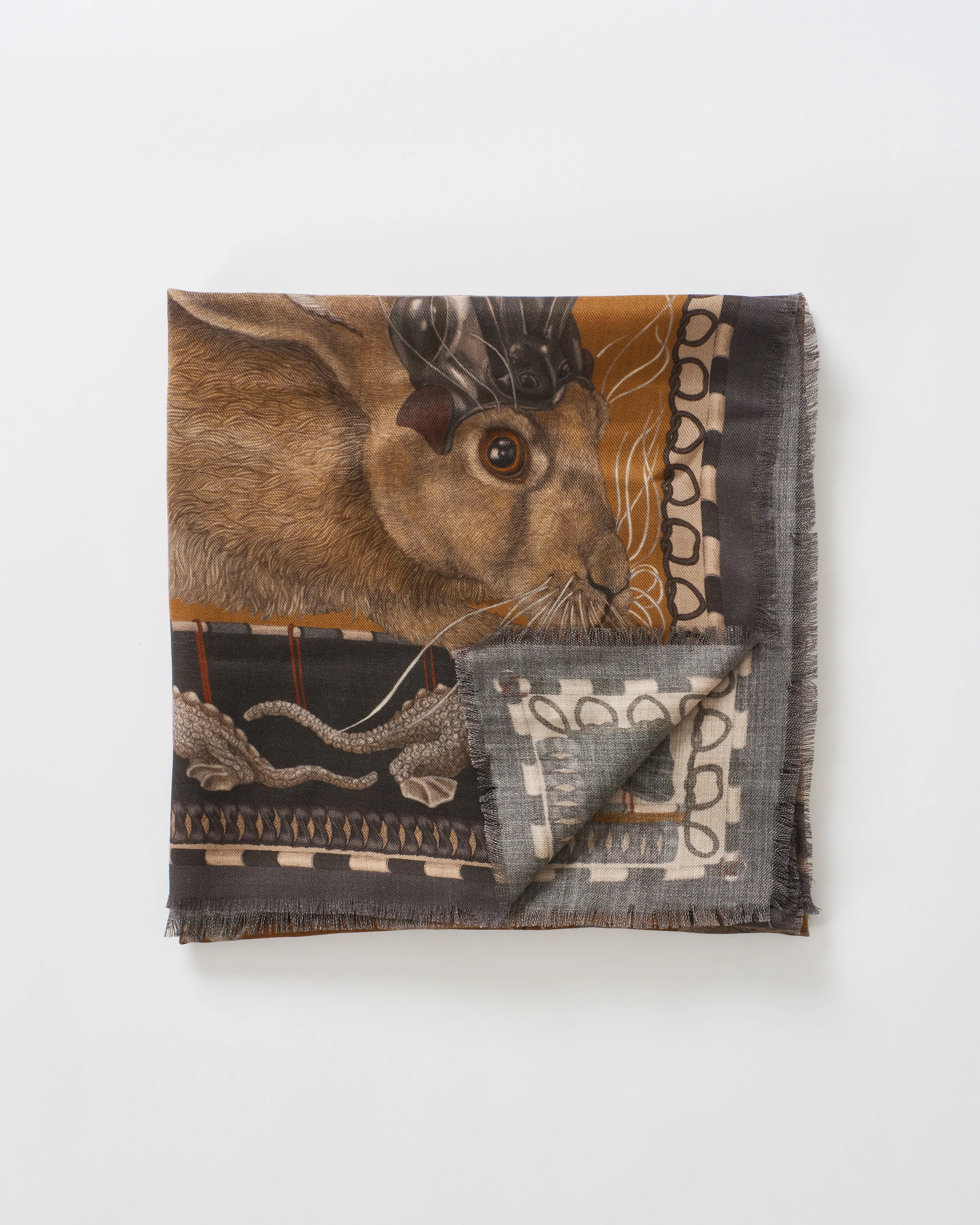 floating rabbits wool/silk square scarf - Image 3