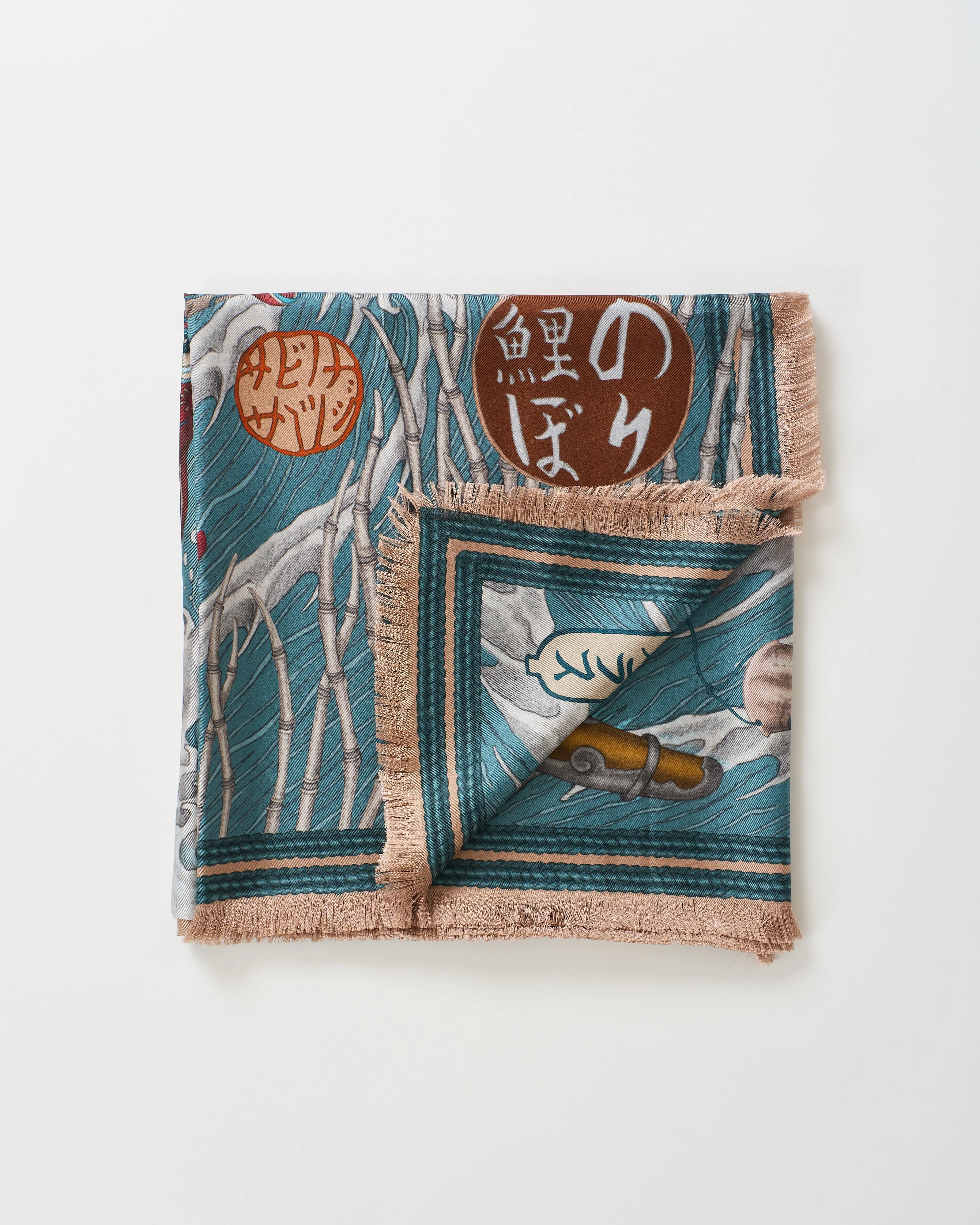 kionobori karasu silk twill large rectangular scarf - Image 3
