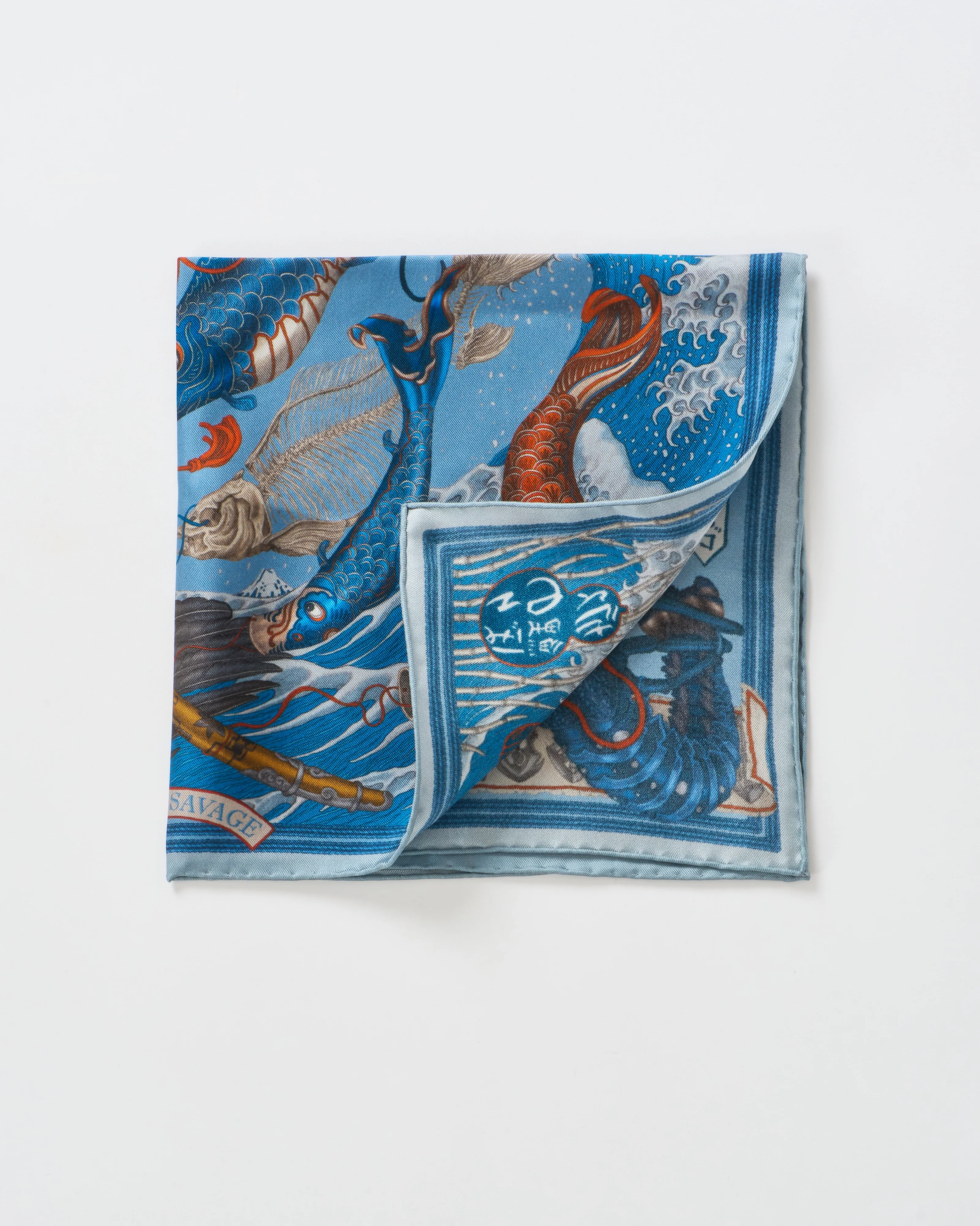 kionobori karasu silk twill square scarf - Image 3