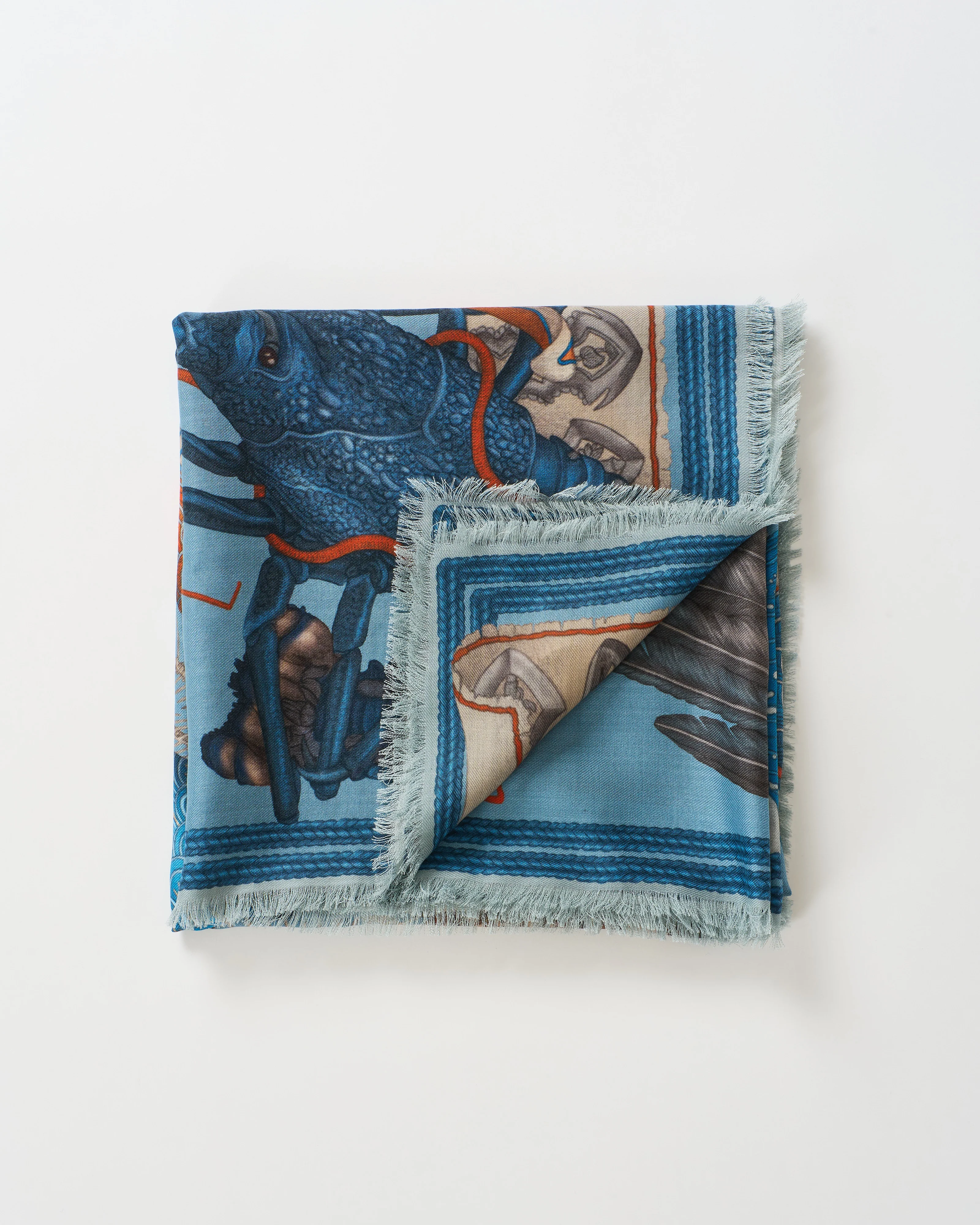 kionobori karasu wool/silk square scarf - Image 3