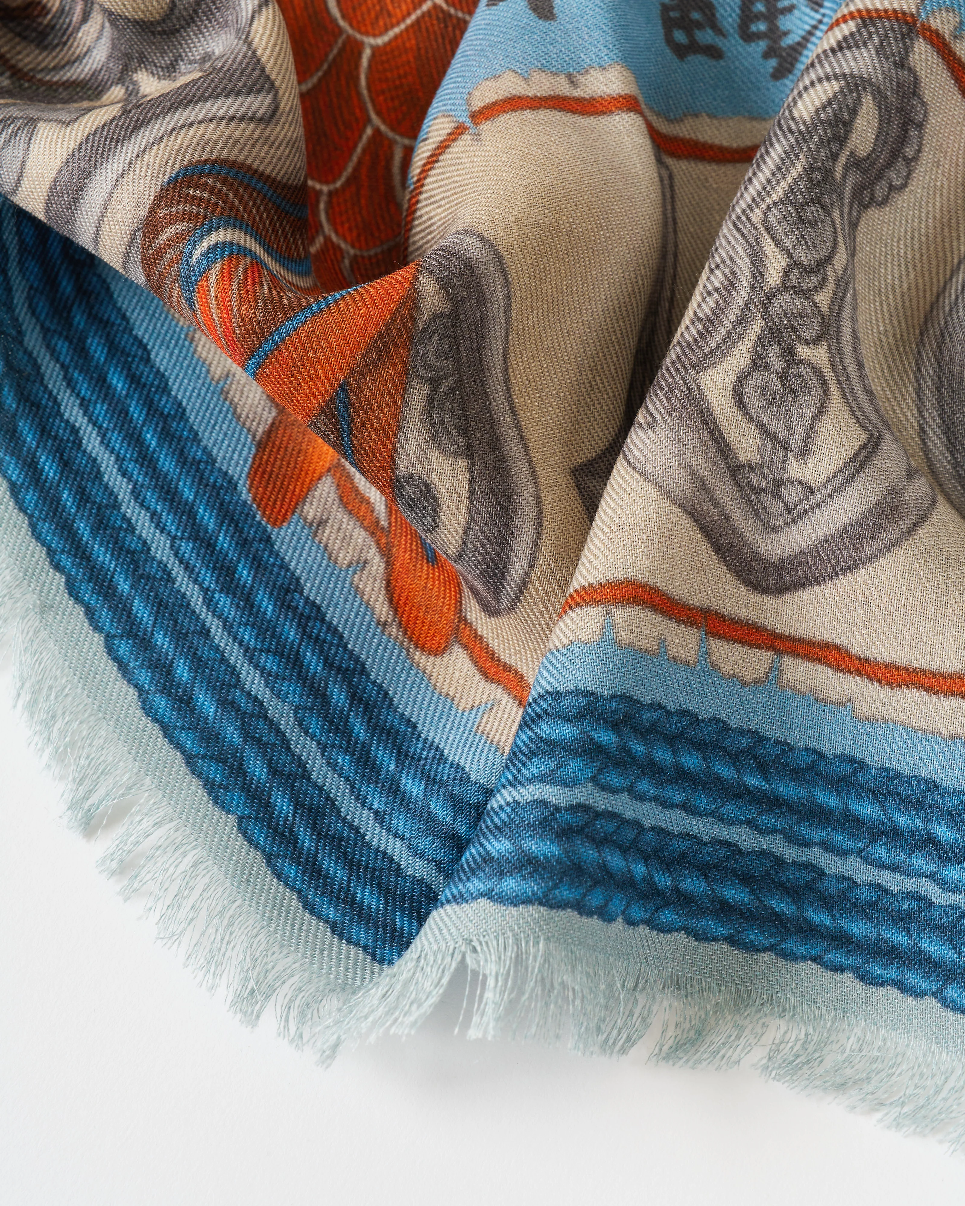 kionobori karasu wool/silk square scarf - Image 4