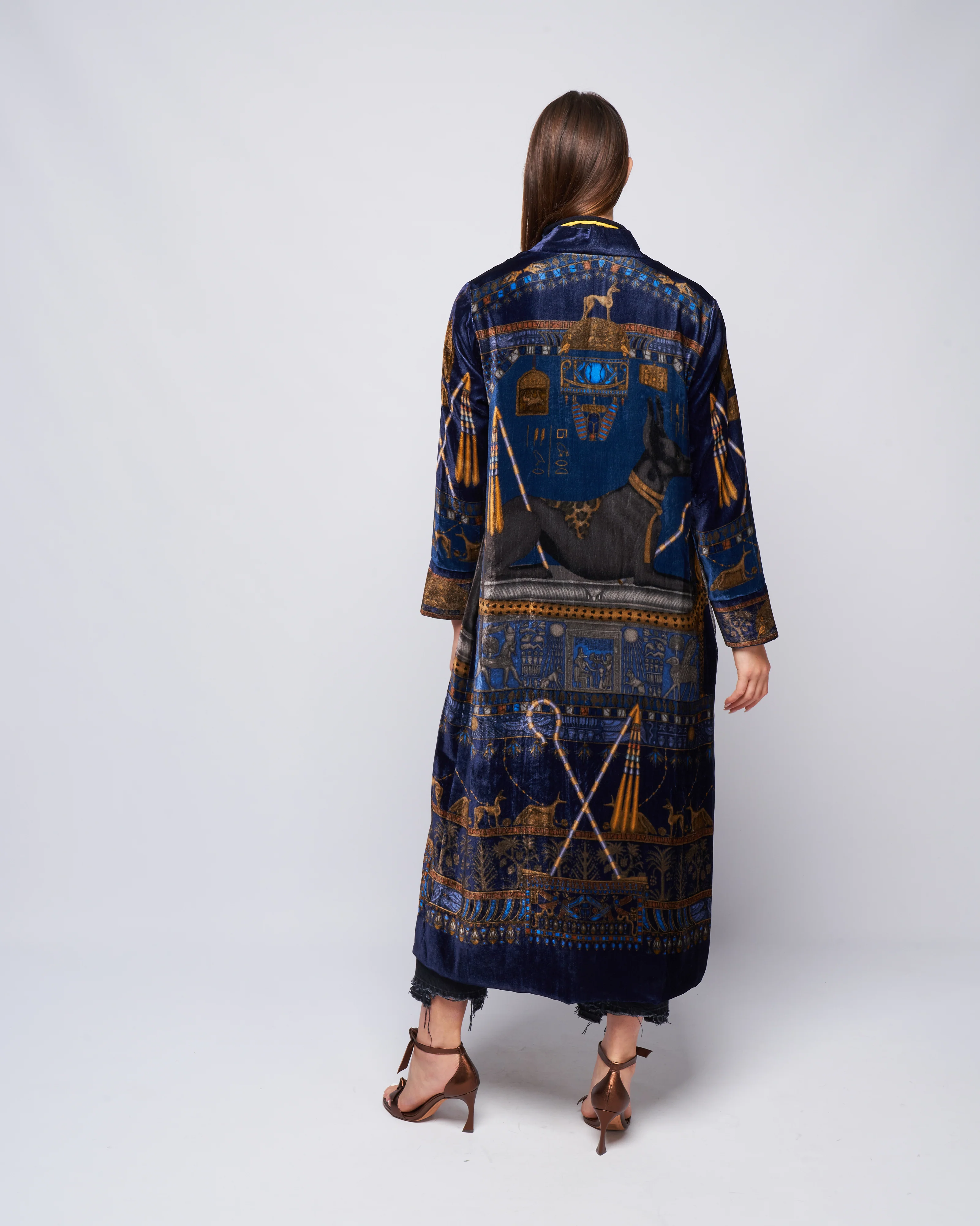 long velvet jacket - lapis/ nile - Image 4