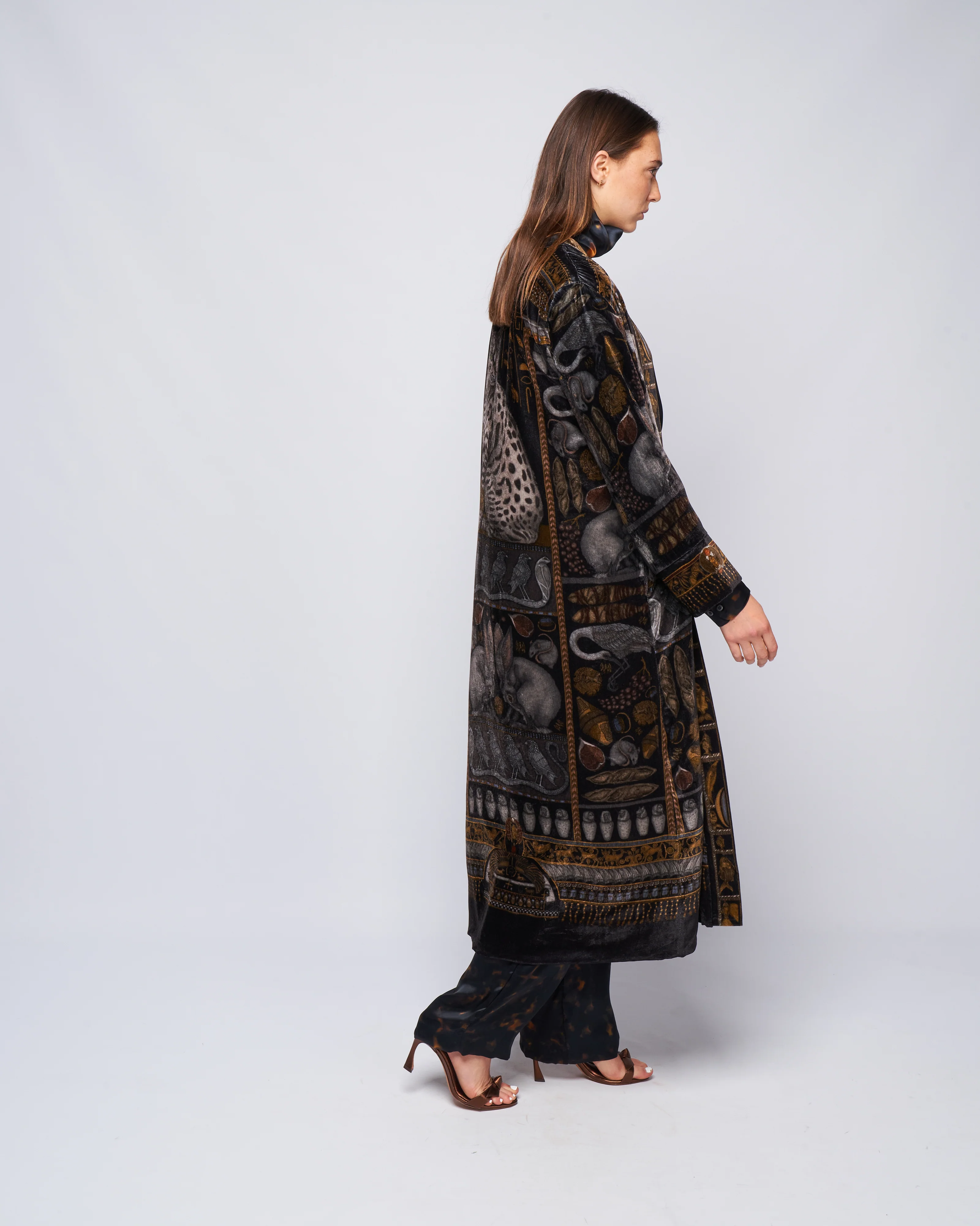 long velvet jacket - onyx/ gold - Image 3