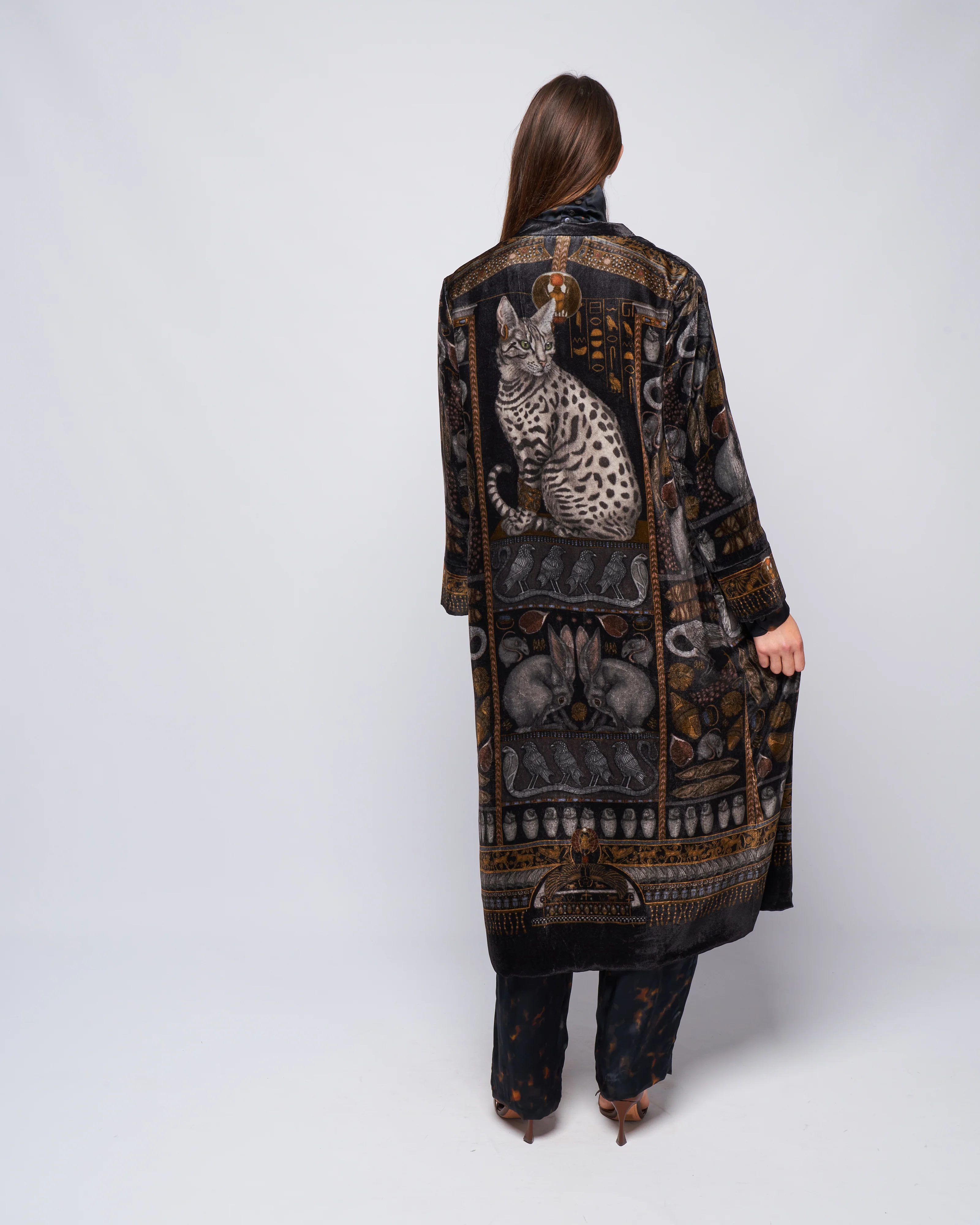 long velvet jacket - onyx/ gold - Image 4