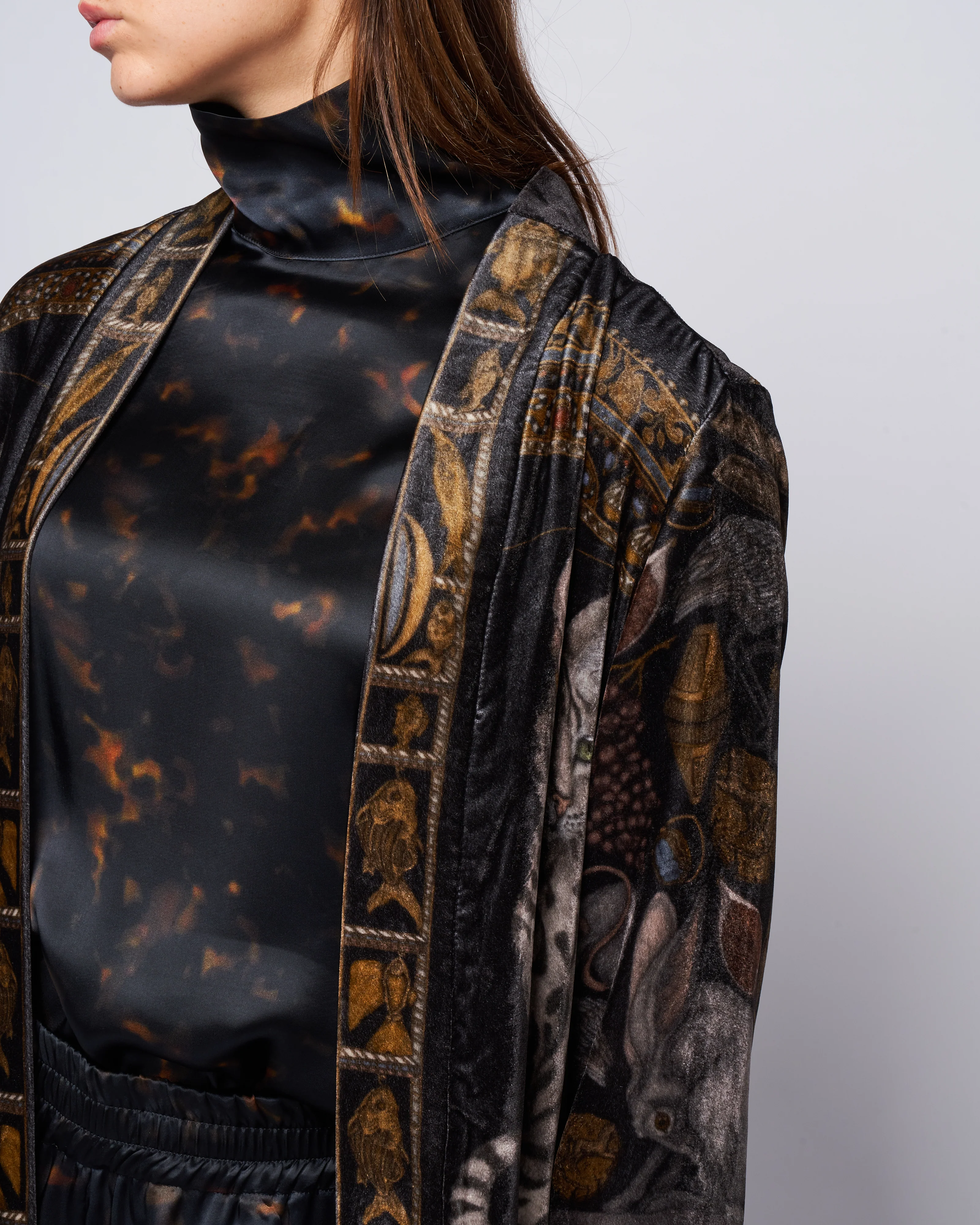 long velvet jacket - onyx/ gold - Image 5