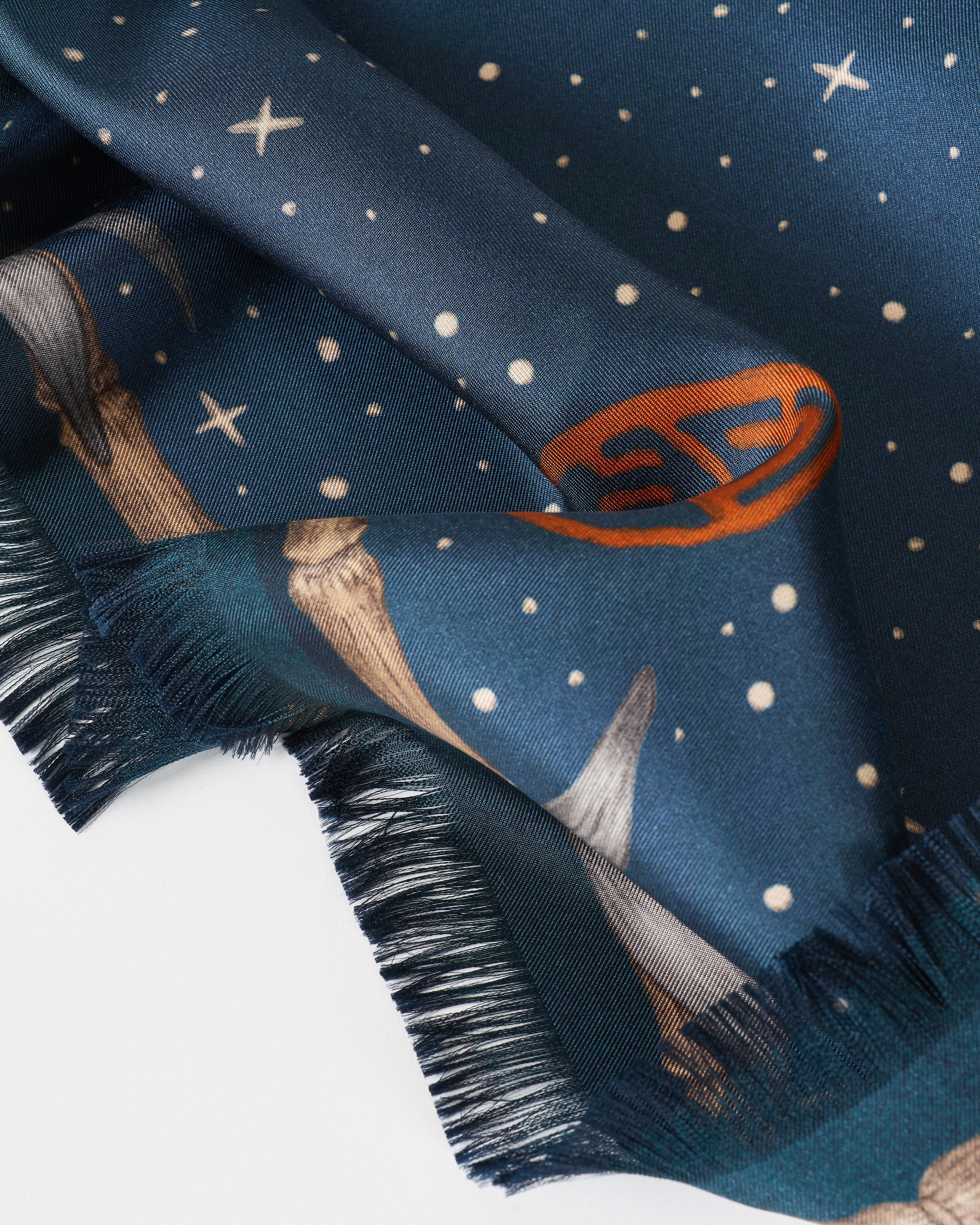 lunar leopard silk twill large rectangular scarf - Image 3