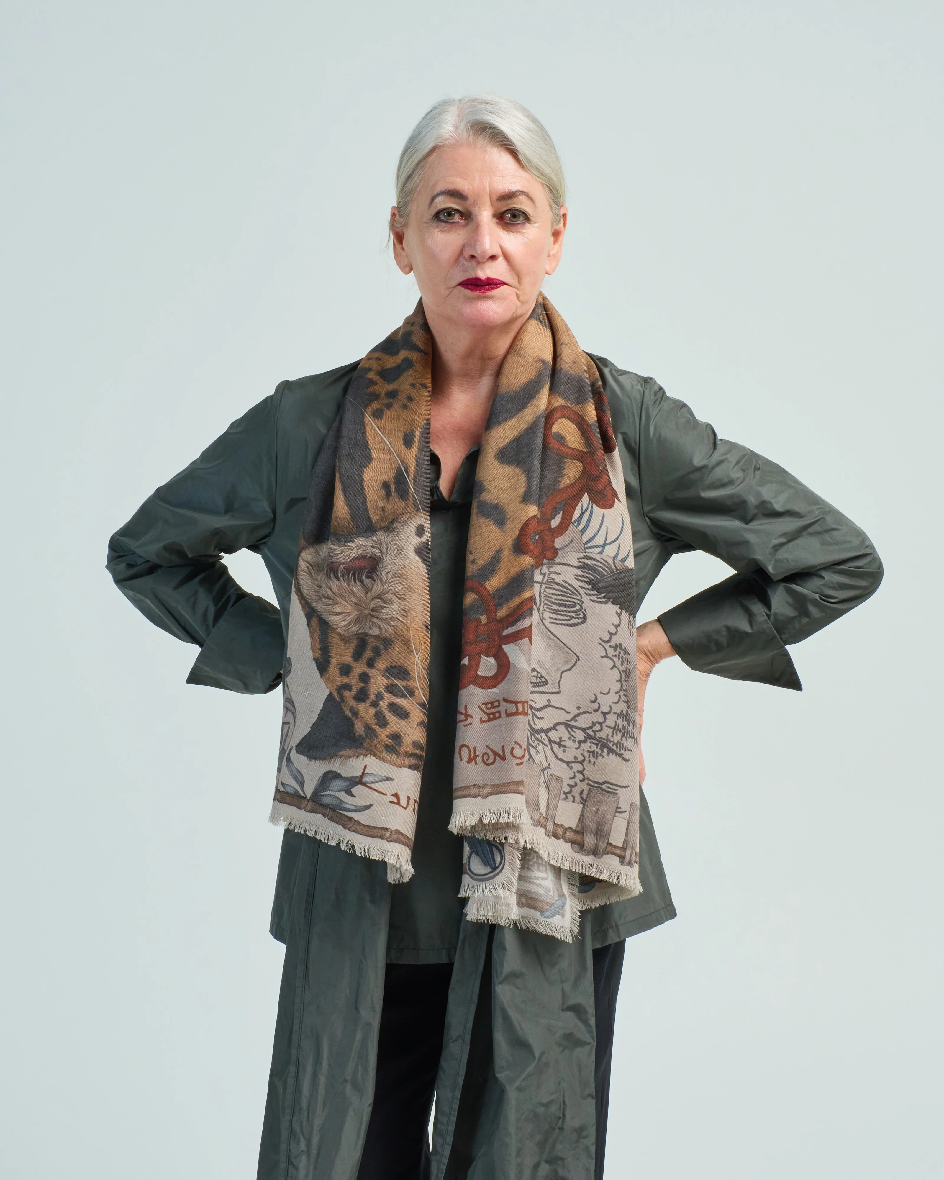 lunar leopard wool/silk square scarf - Image 2