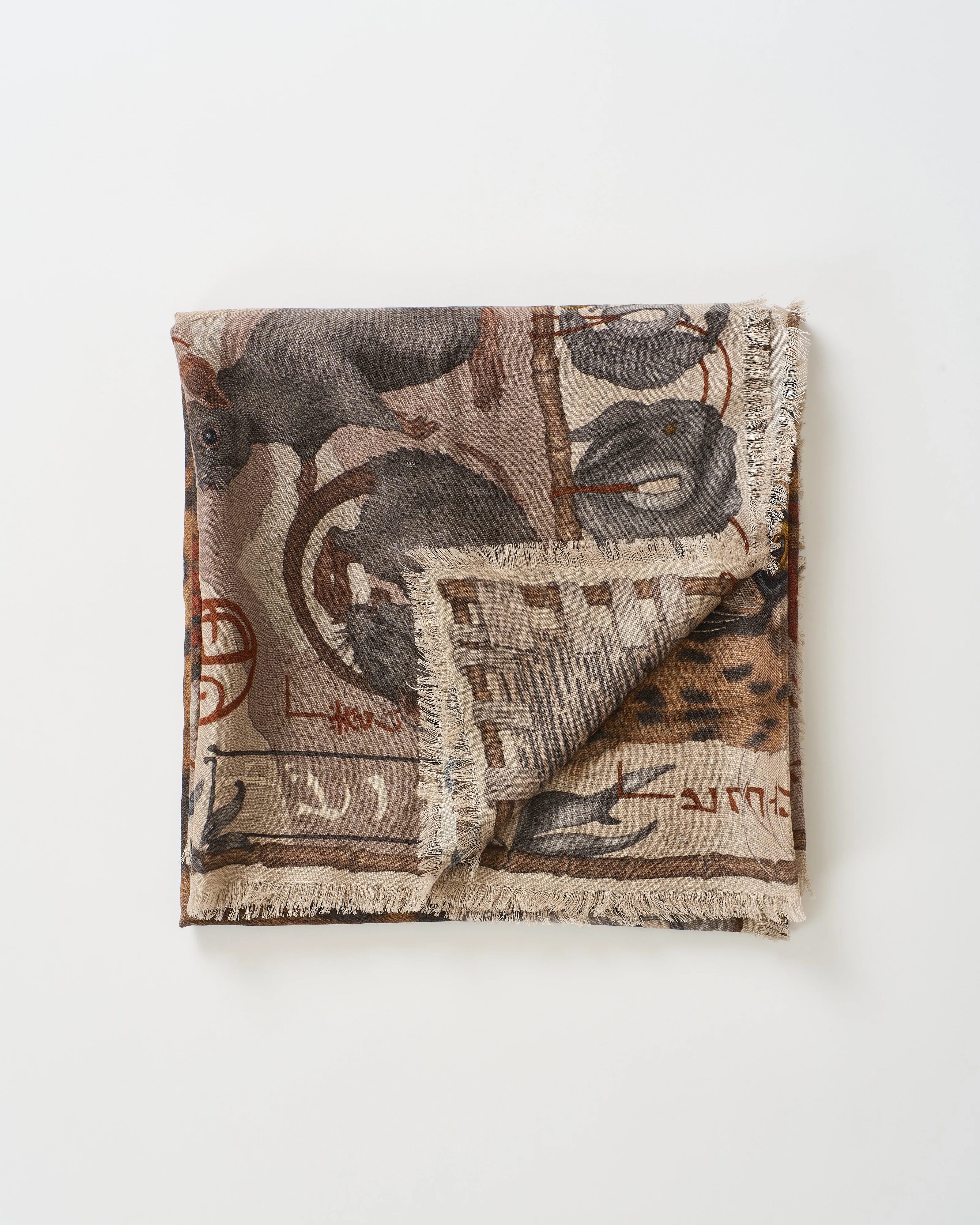 lunar leopard wool/silk square scarf - Image 3