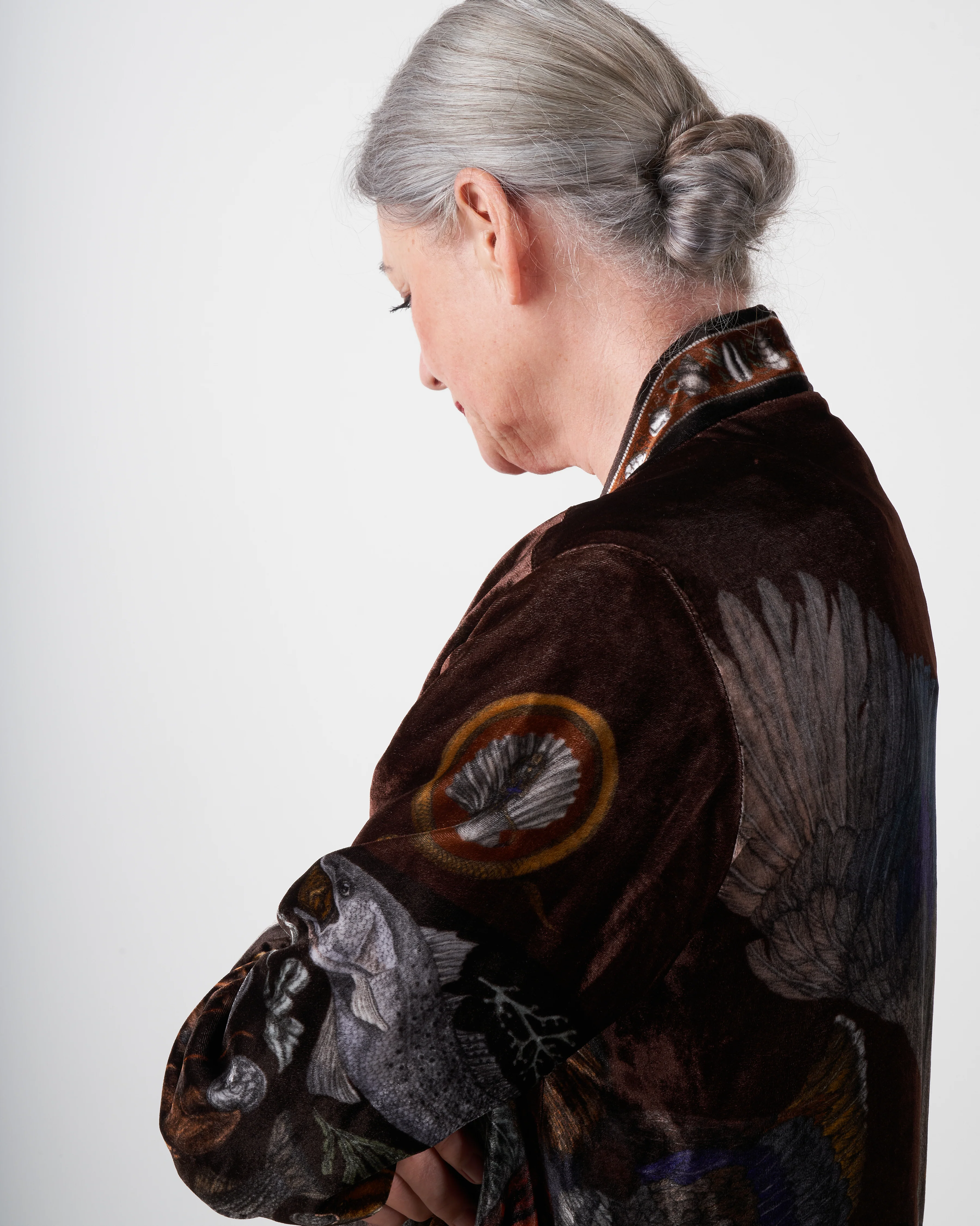 neptune's riches silk velvet midi jacket - rosso - Image 5