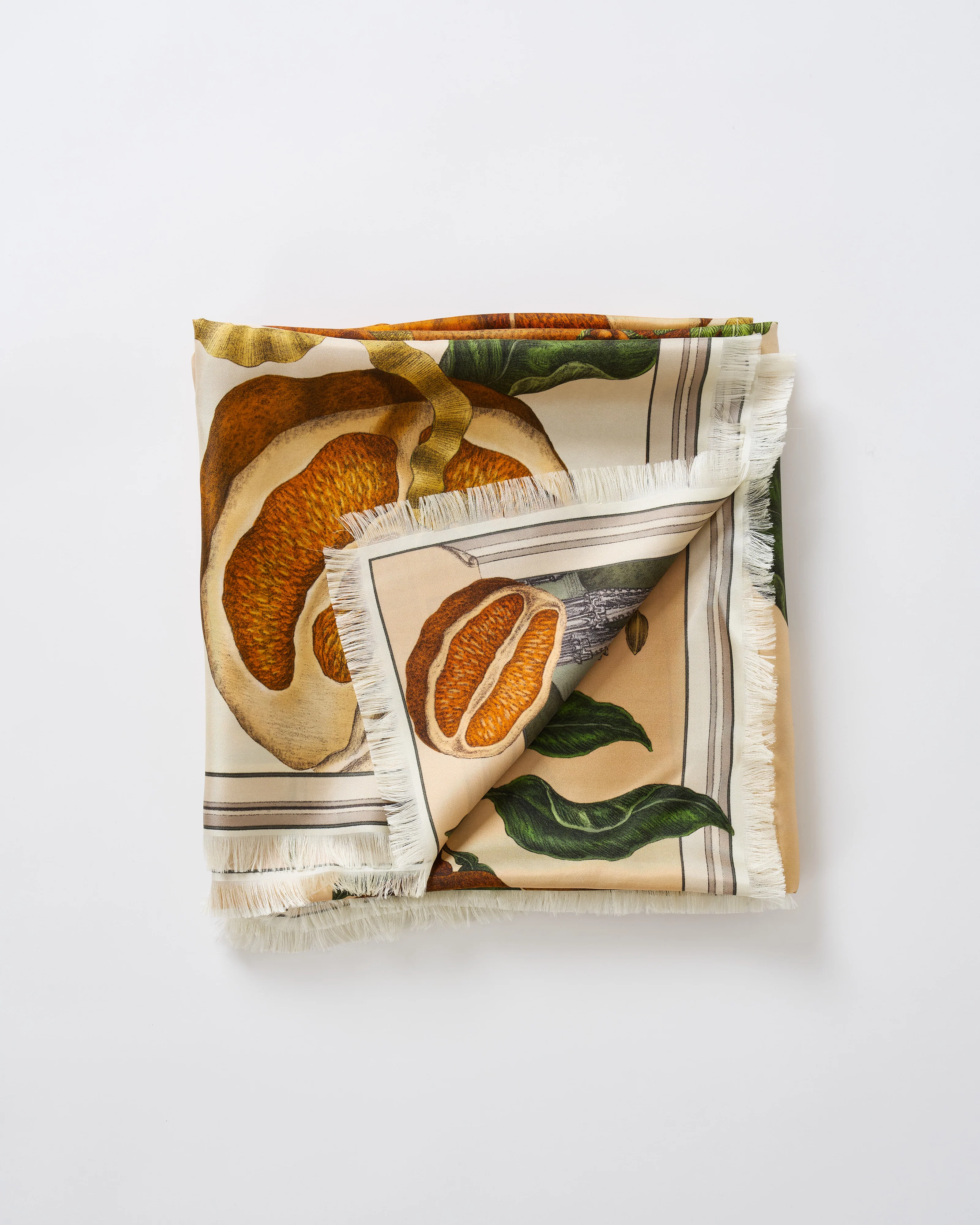oranges and lemons silk twill large rectangular scarf - Image 4
