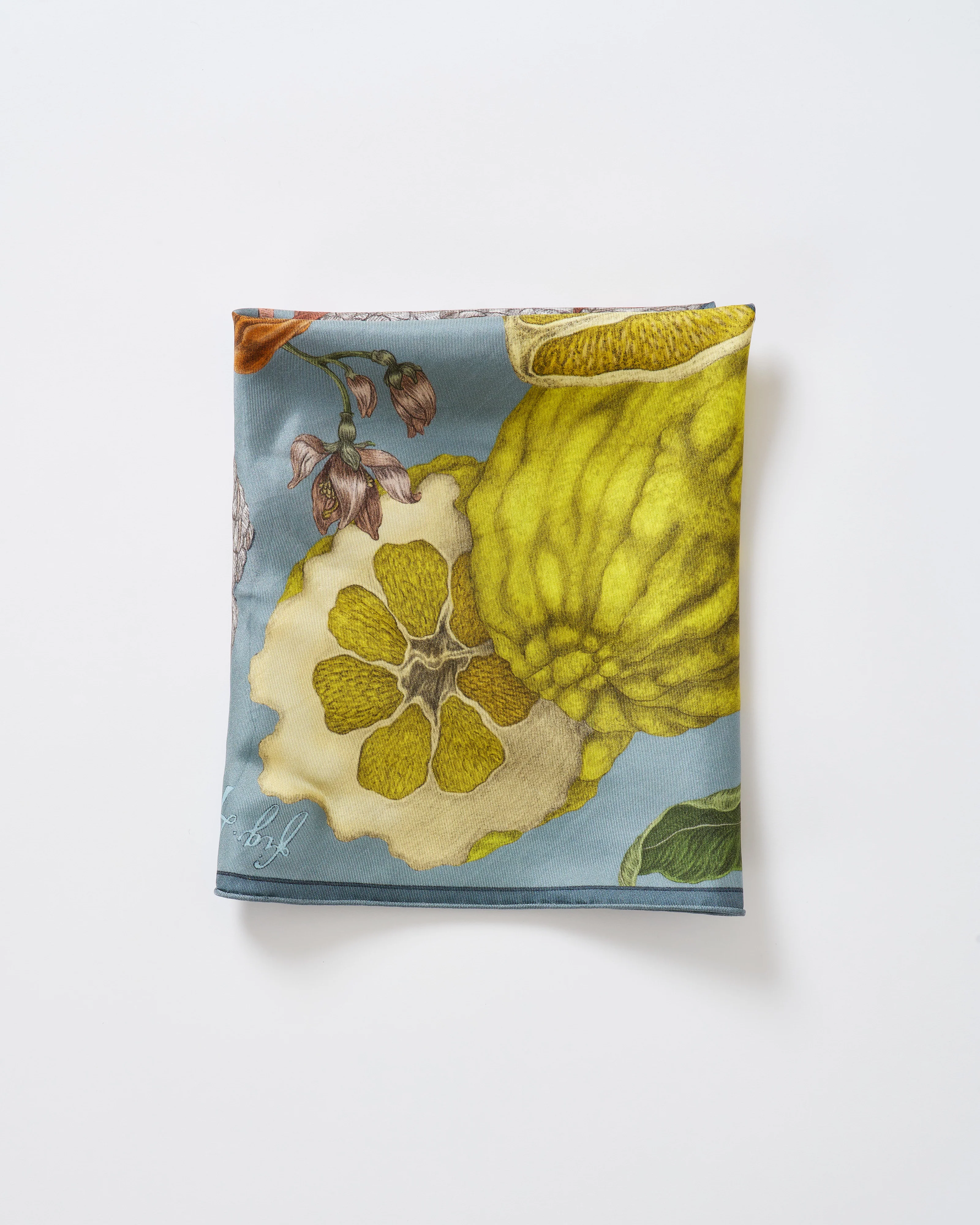 oranges and lemons silk twill triangular scarf - Image 3