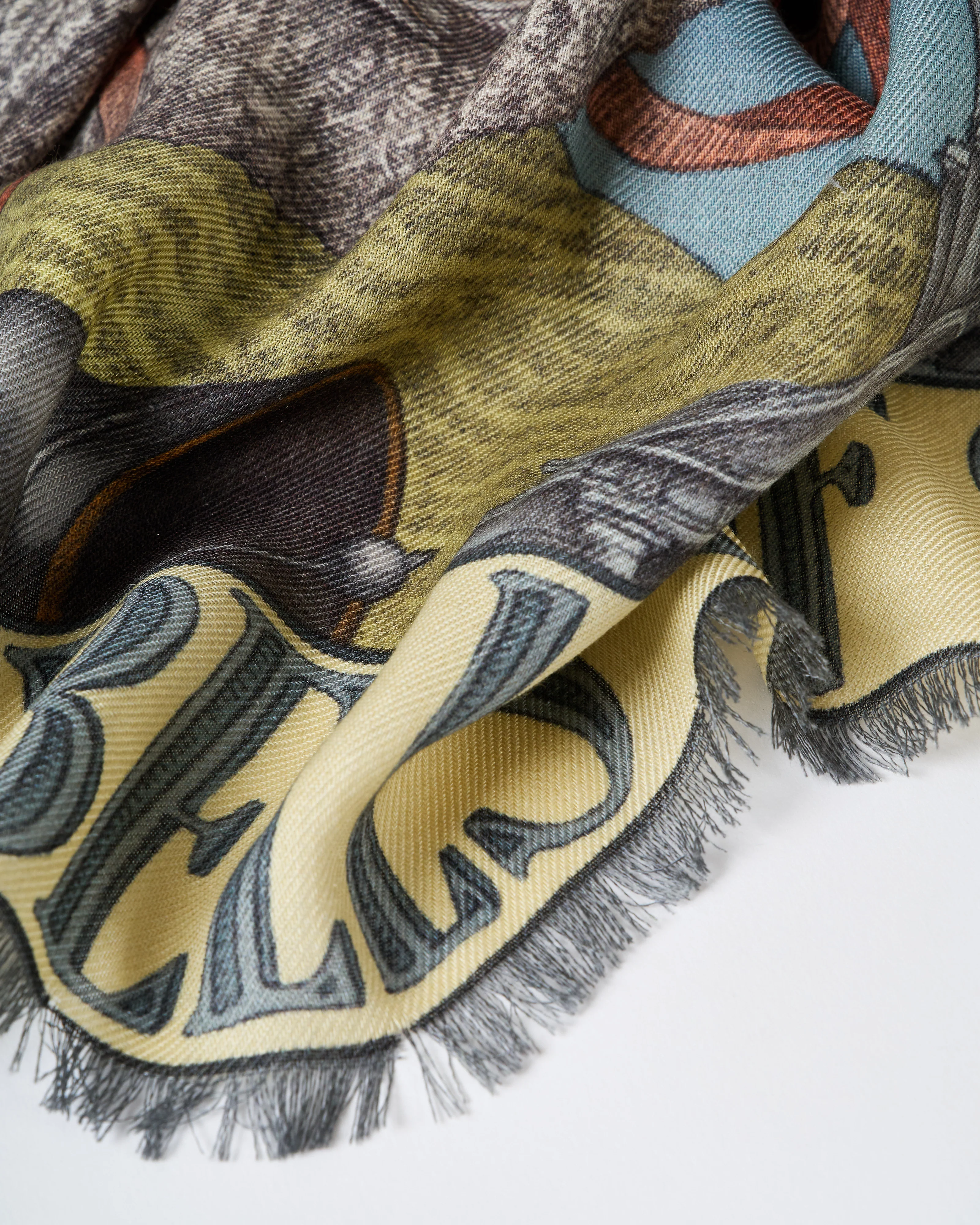 oranges and lemons wool/silk square scarf - Image 2