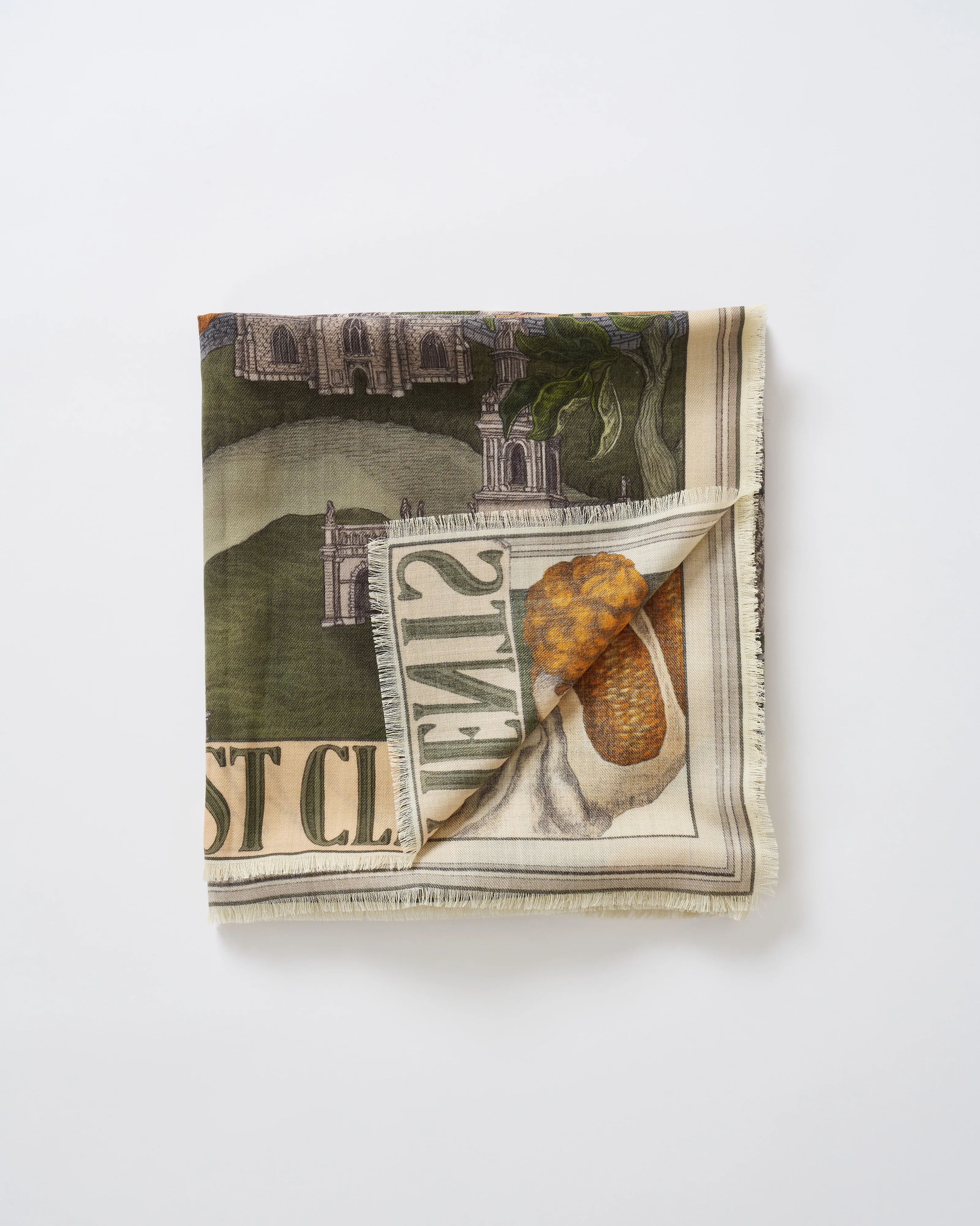 oranges and lemons wool/silk square scarf - Image 4