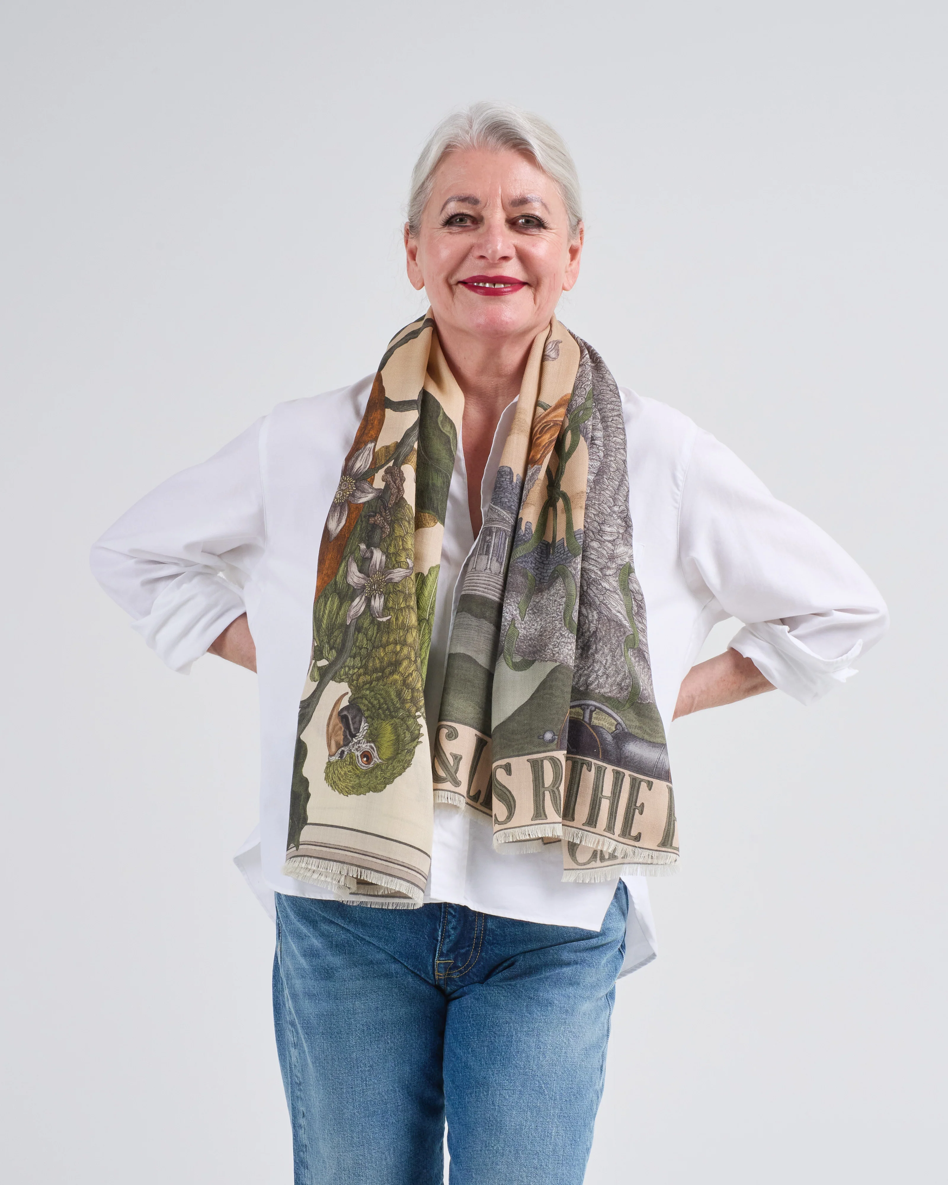 oranges and lemons wool/silk square scarf - Image 5