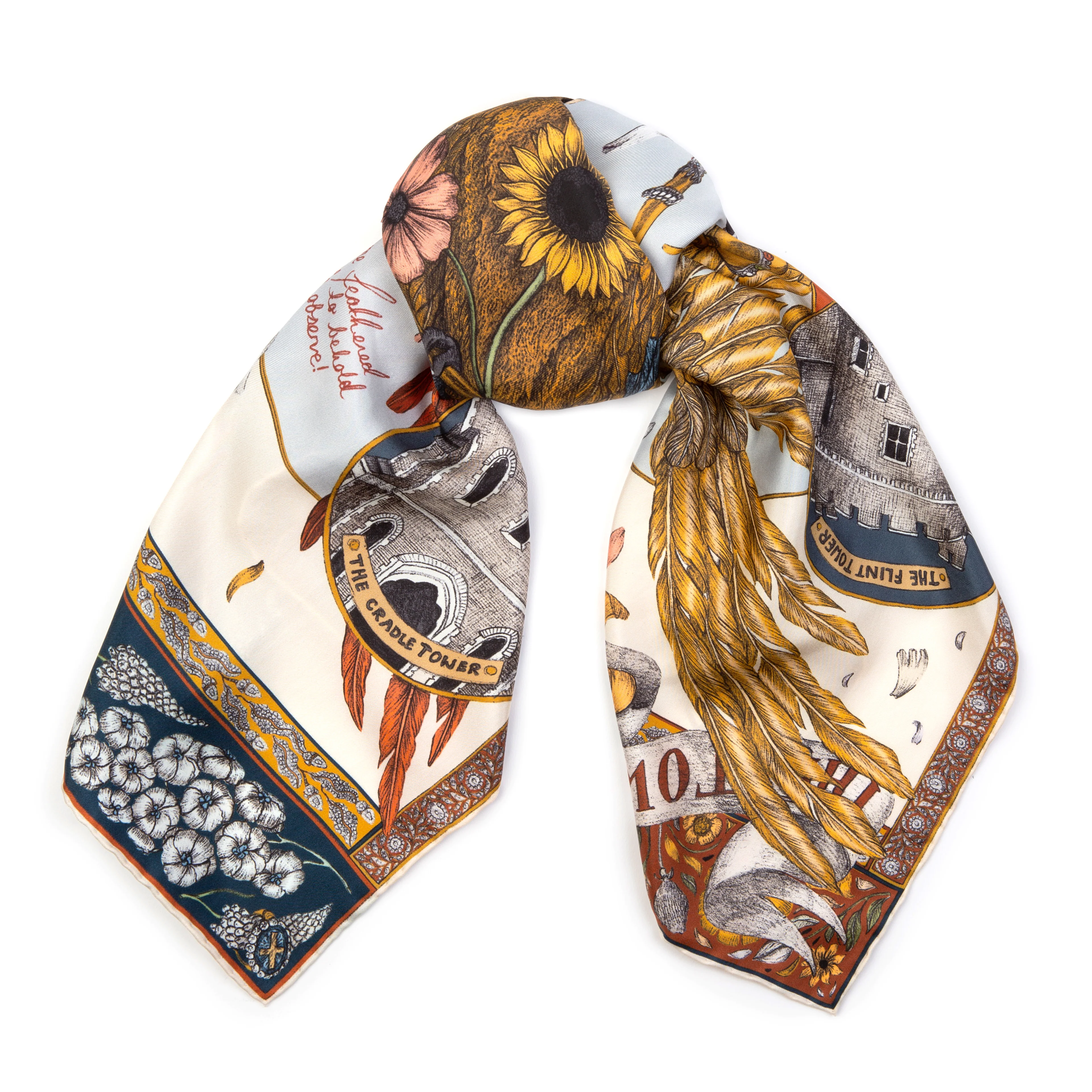 princely parrots silk scarf - delphinium - Image 4