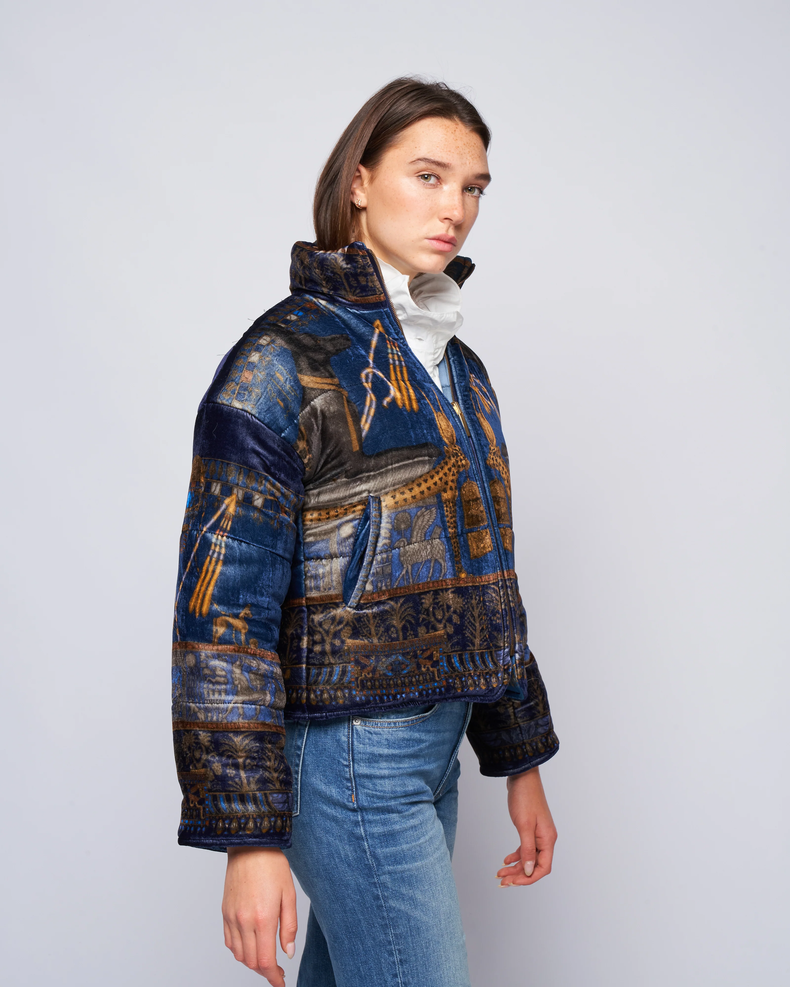 reversible padded jacket - lapis/ nile - Image 4