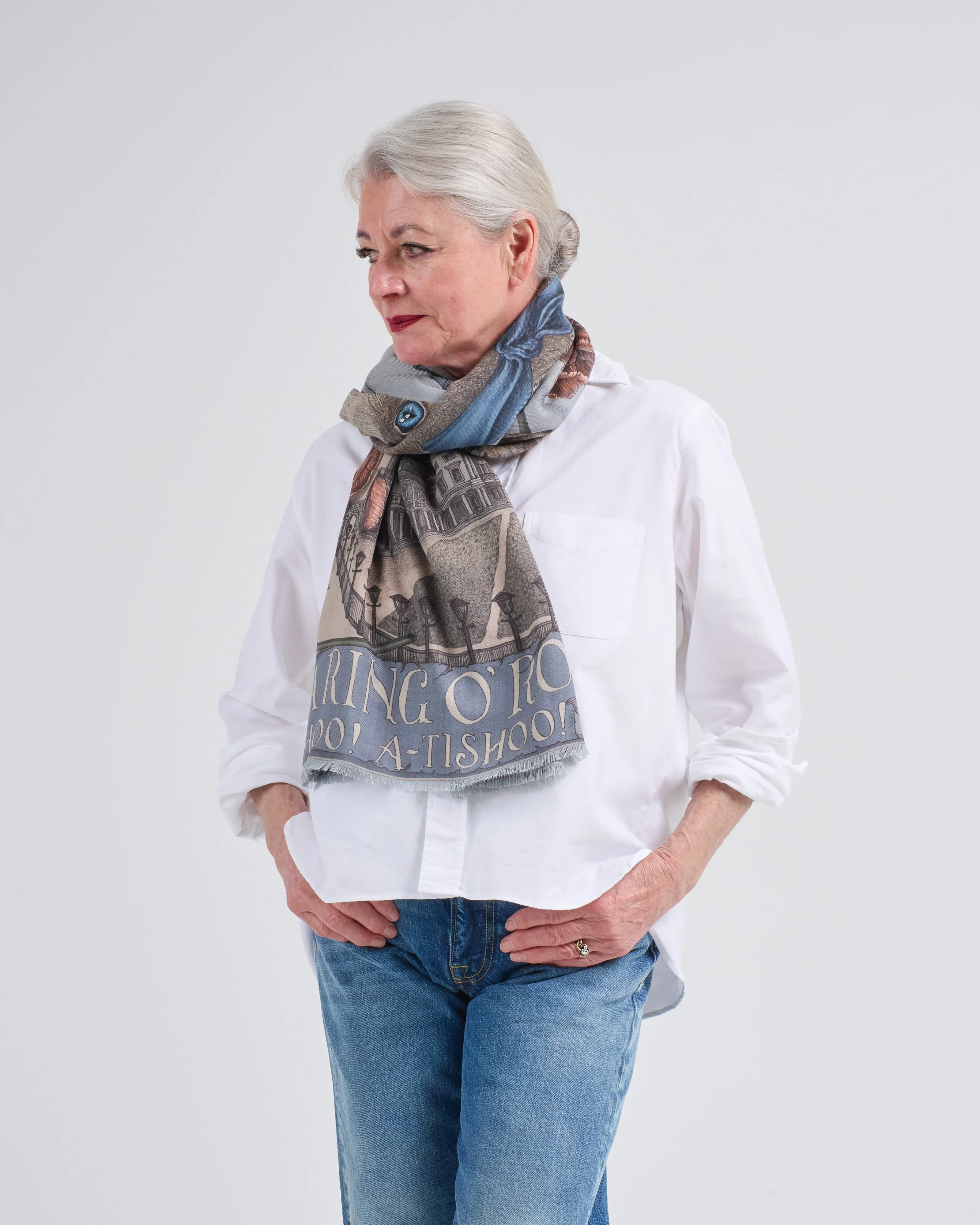 ring a ring o' roses wool/silk square scarf - Image 5