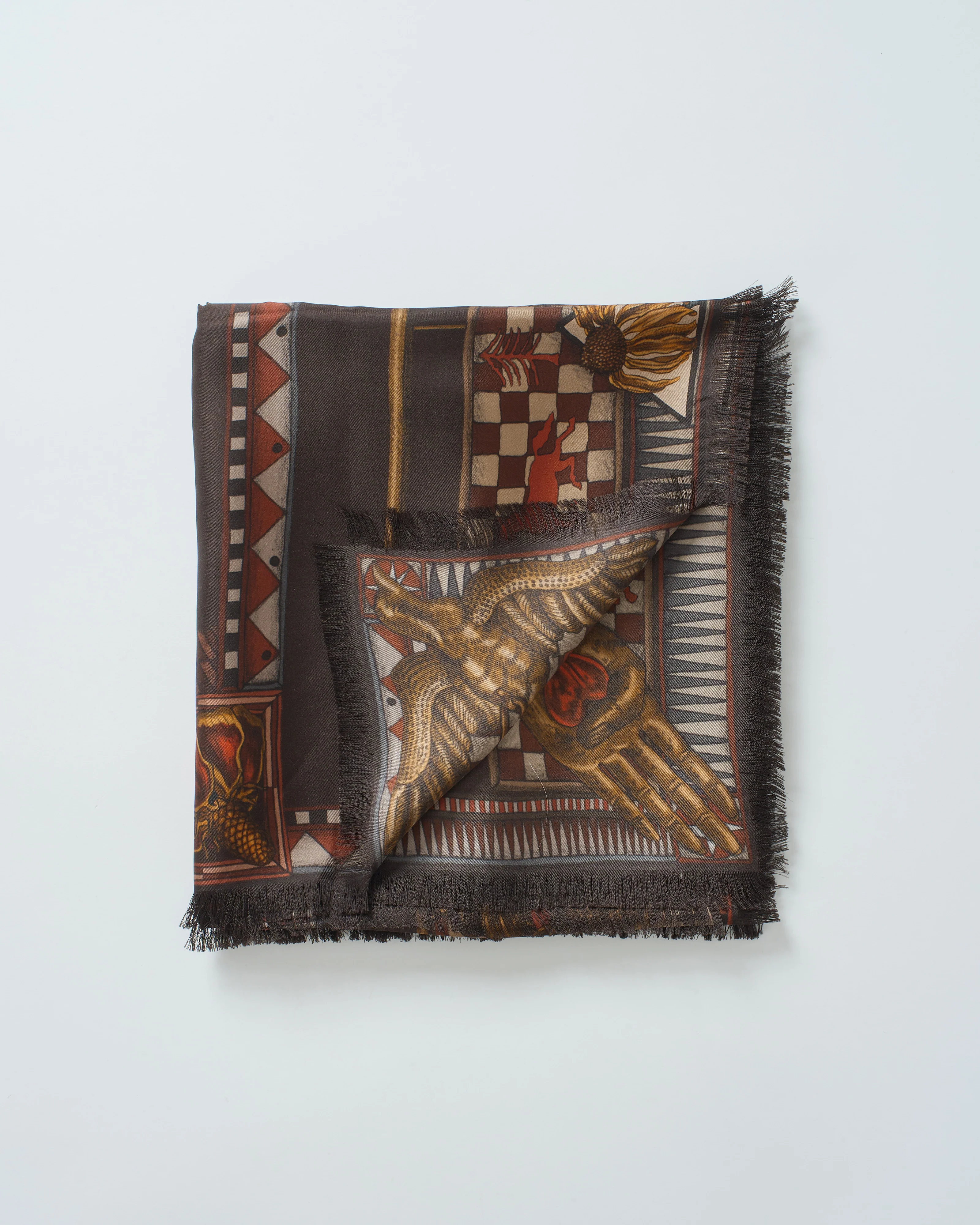 secrets of the bison silk twill large rectangular scarf - Image 3
