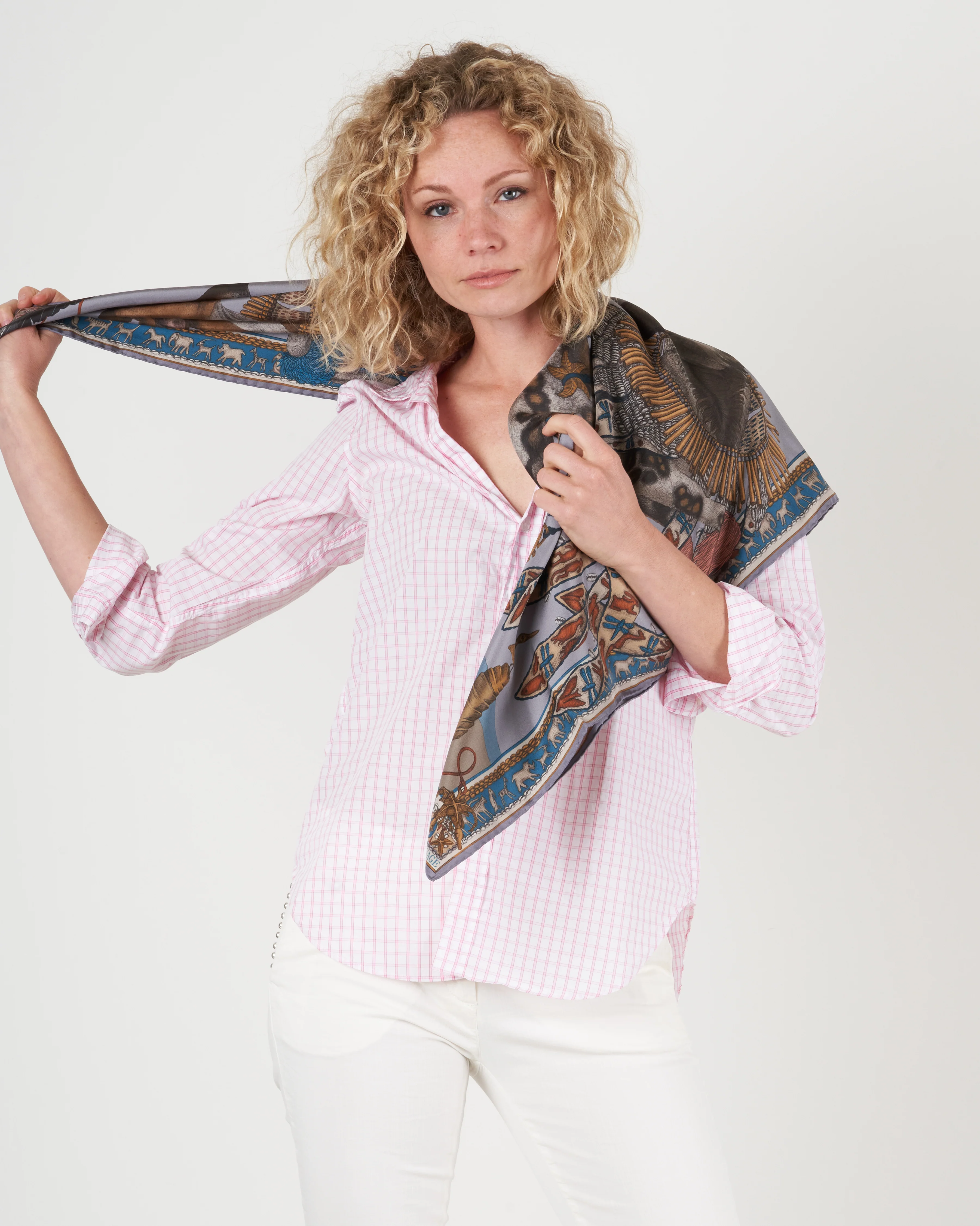 silk scarf 90 x 90 cm - heather/fawn - Image 2