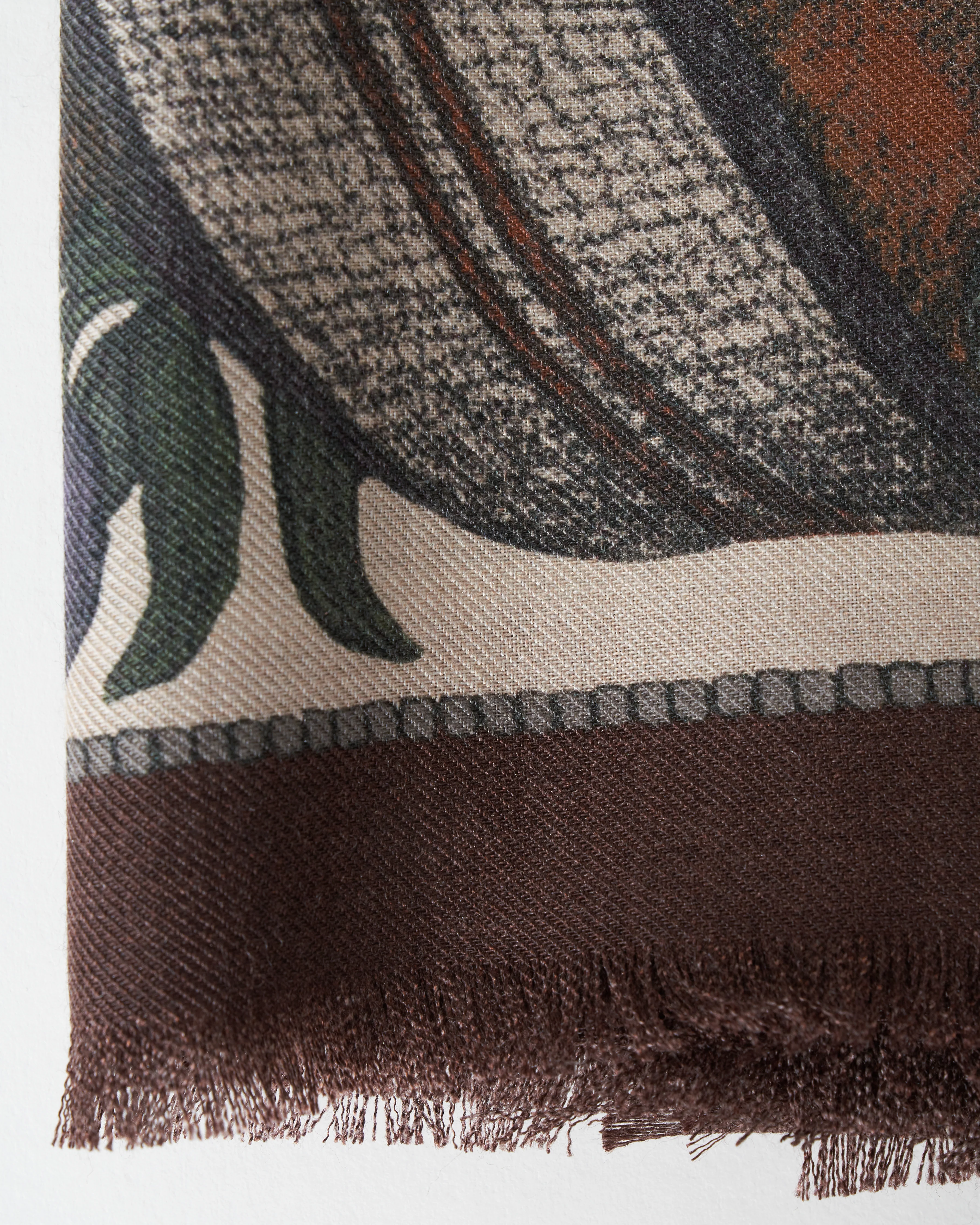 neptune's riches wool silk scarf - rosso - Image 5