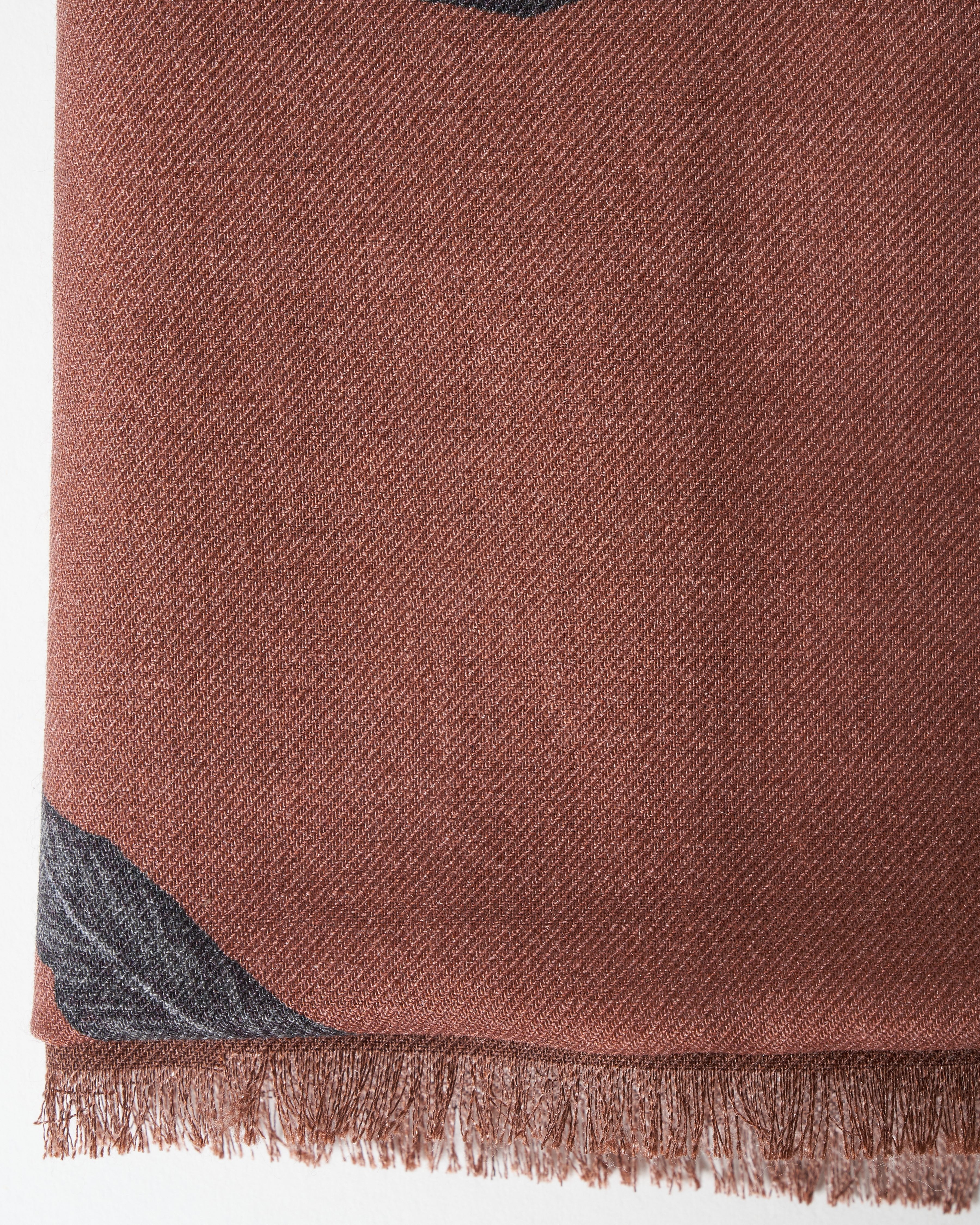 cave canem wool silk scarf - terracotta - Image 5