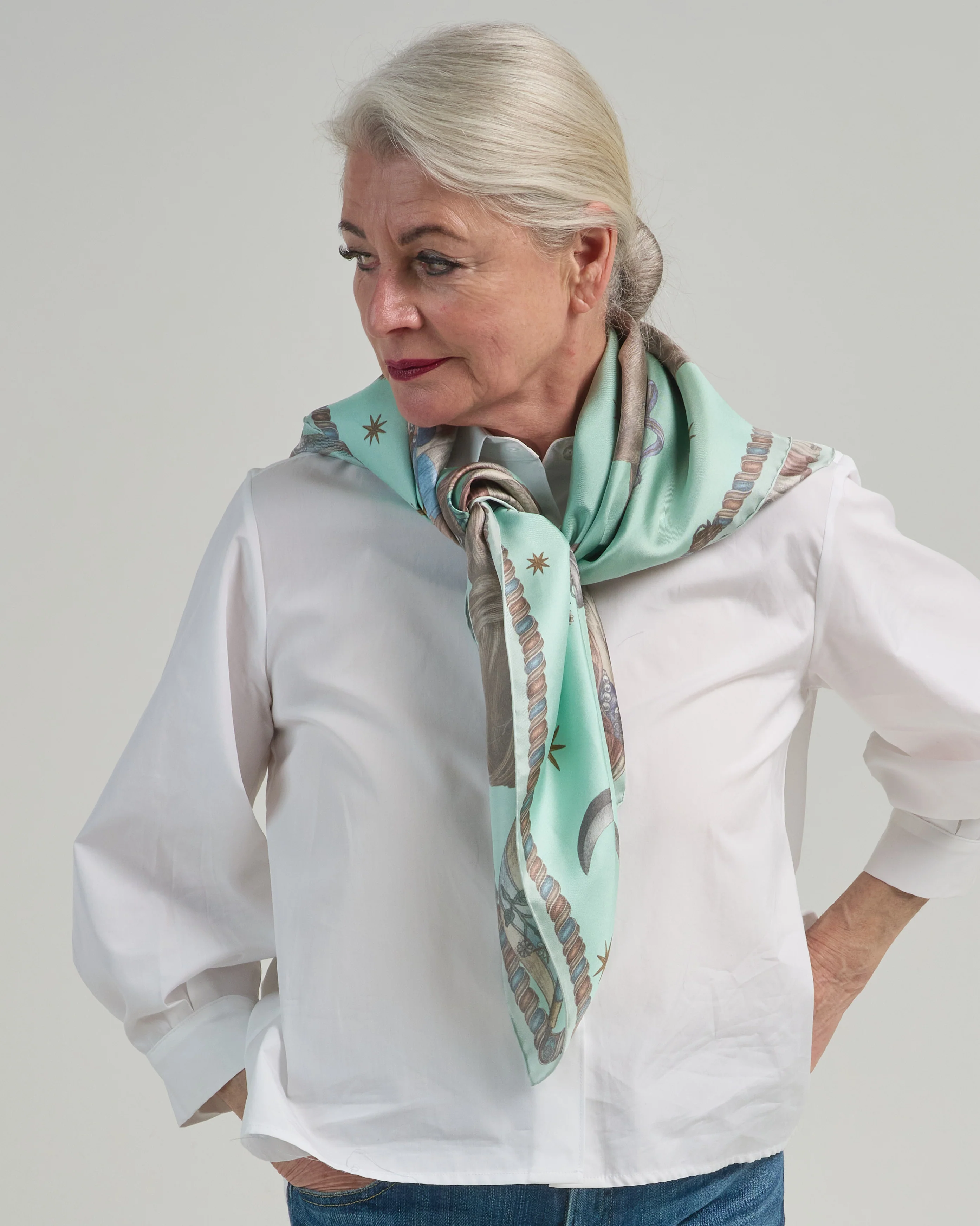 the celestial steed silk twill square scarf - Image 3