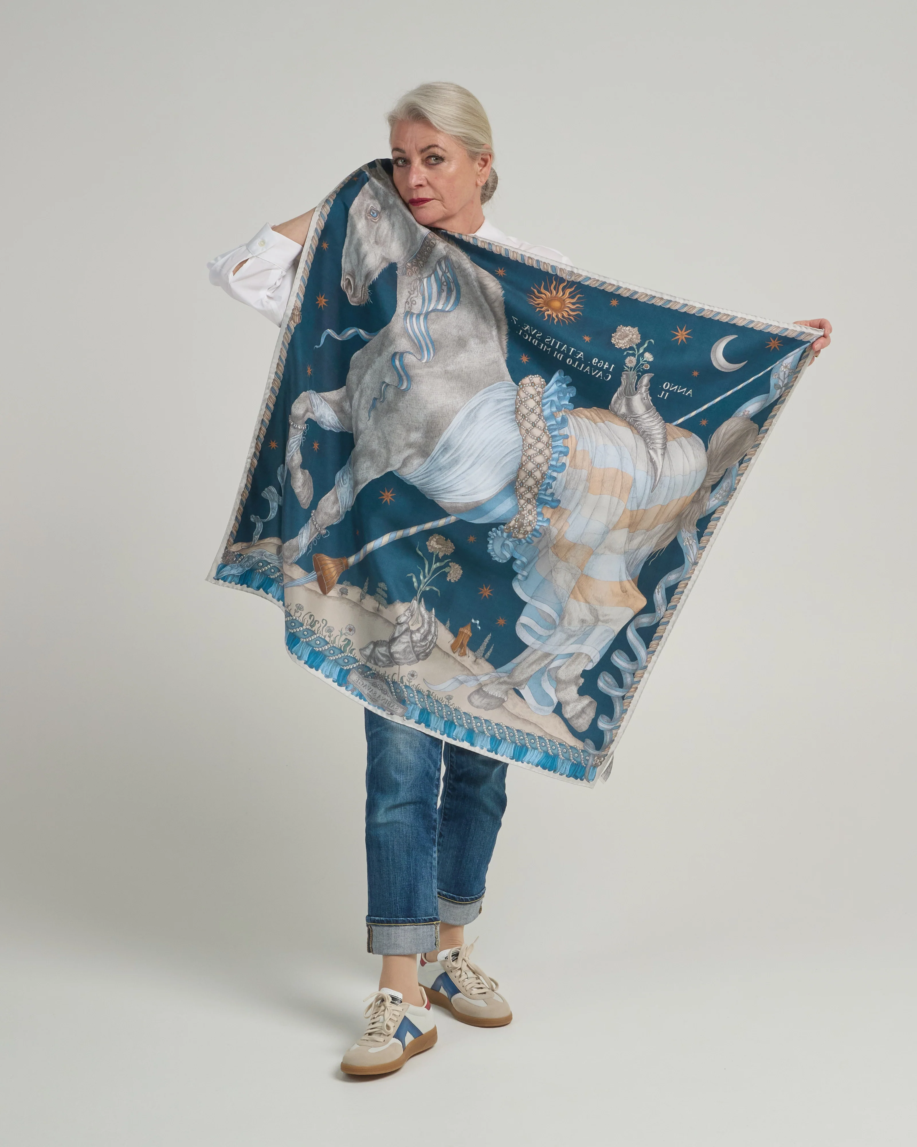 the celestial steed silk twill square scarf - Image 3