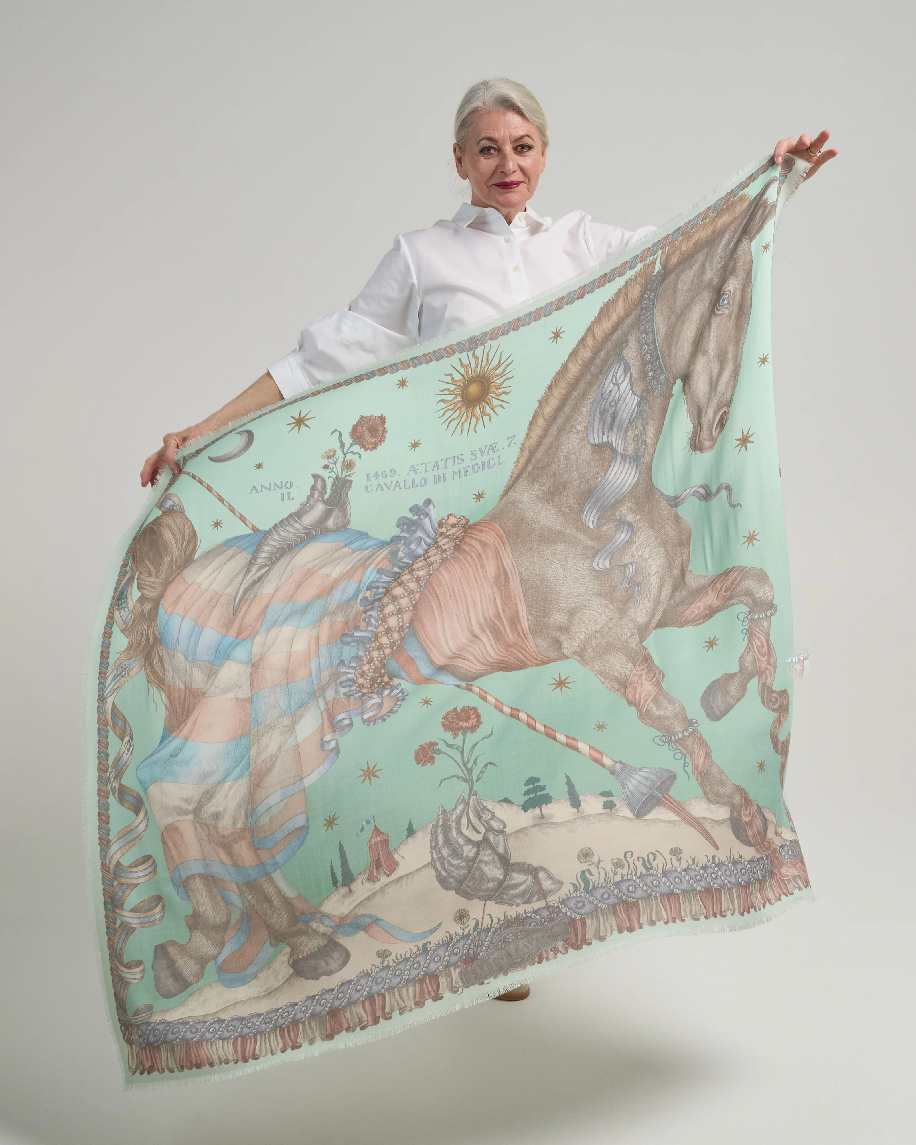 the celestial steed wool/silk square scarf - Image 3