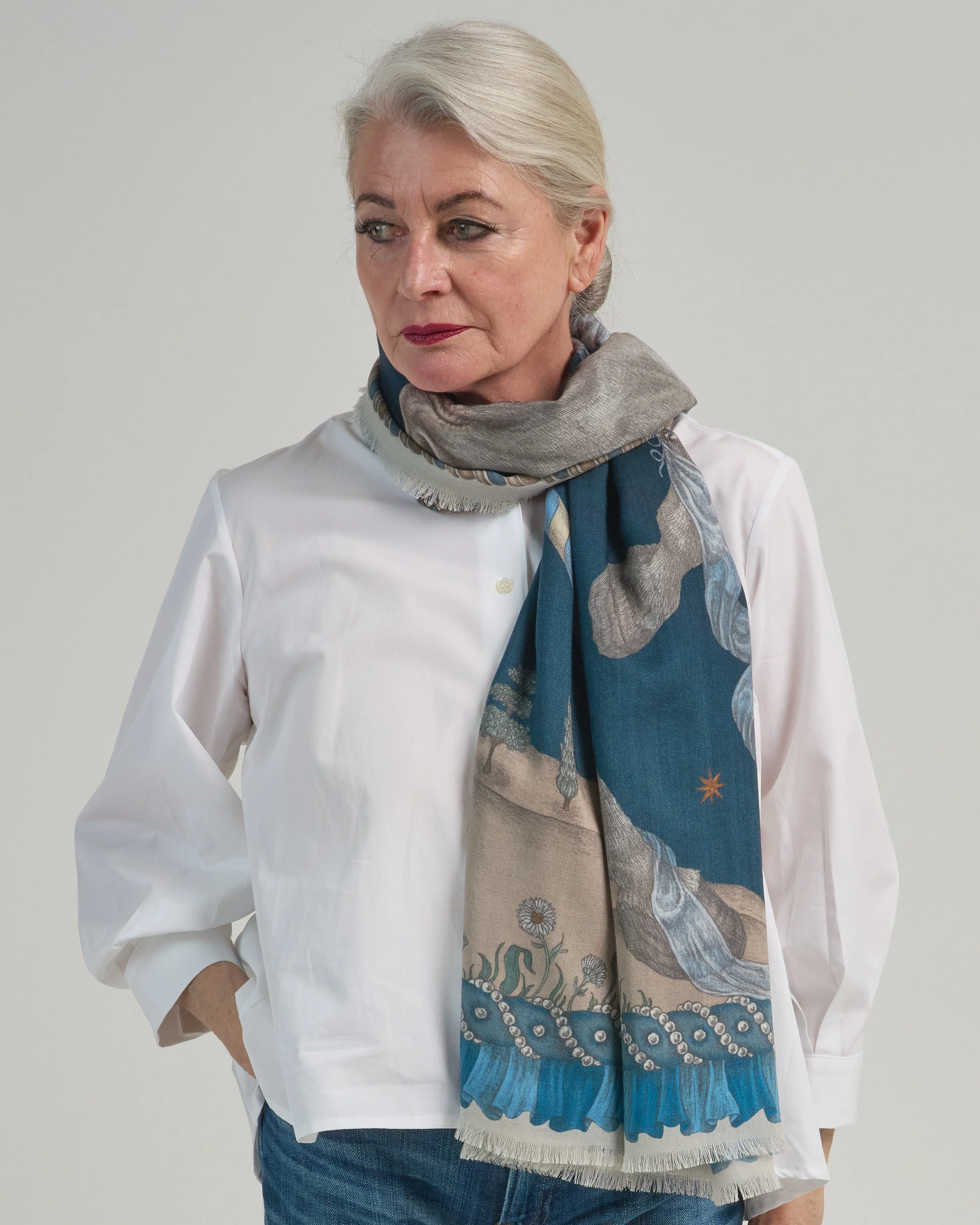 the celestial steed wool/silk square scarf - Image 2