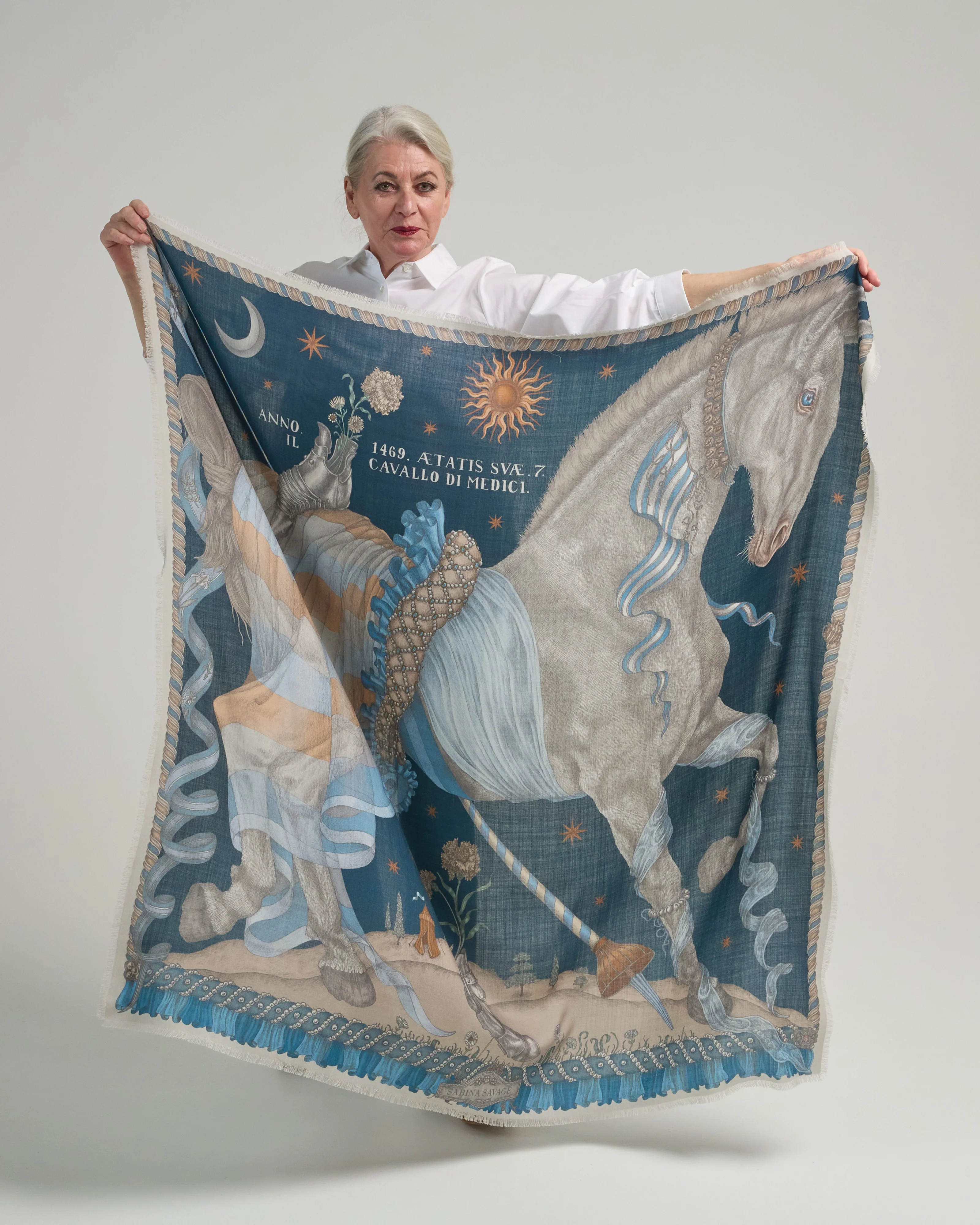 the celestial steed wool/silk square scarf - Image 3