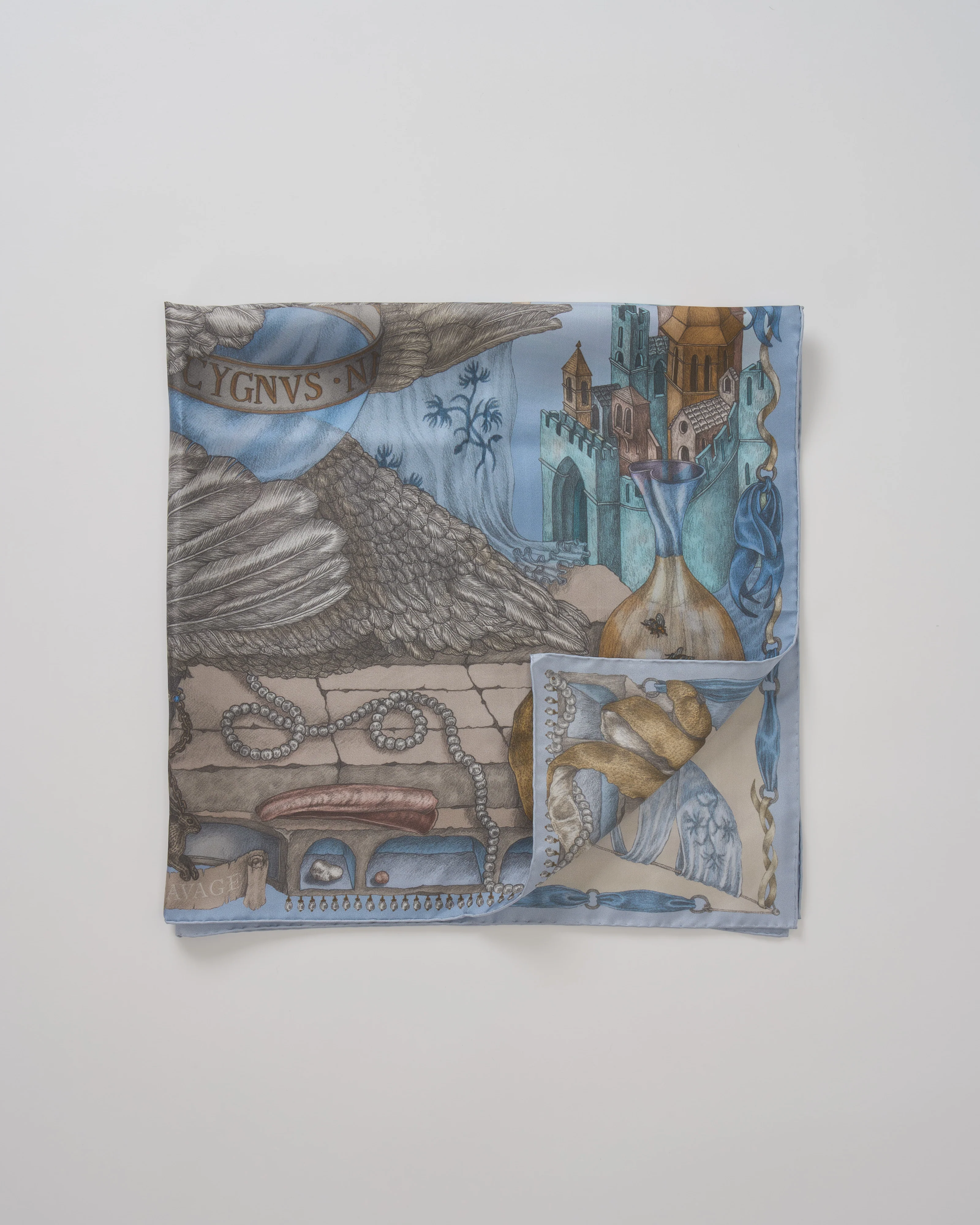 the glass swan silk twill square scarf - Image 4