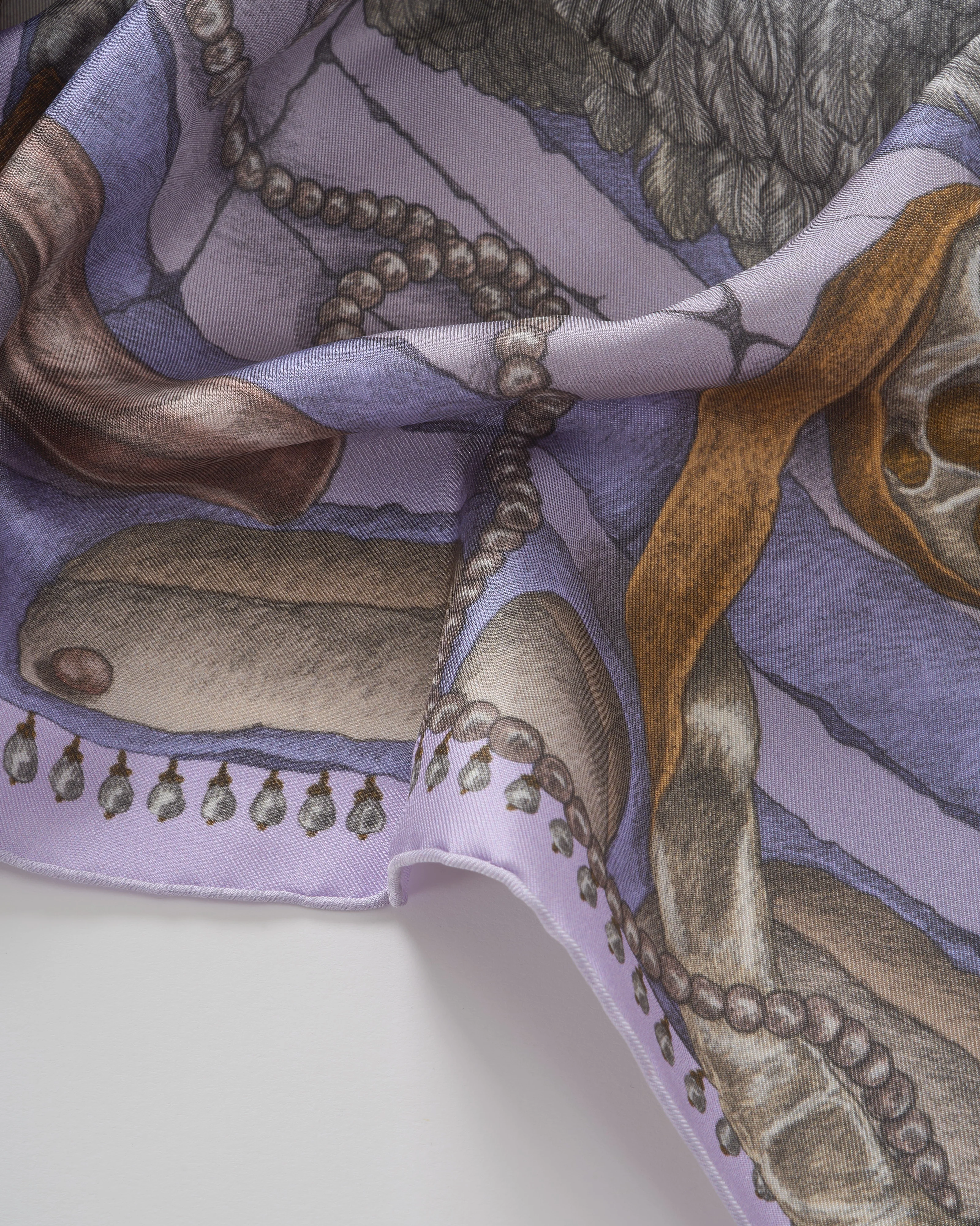 the glass swan silk twill square scarf - Image 2