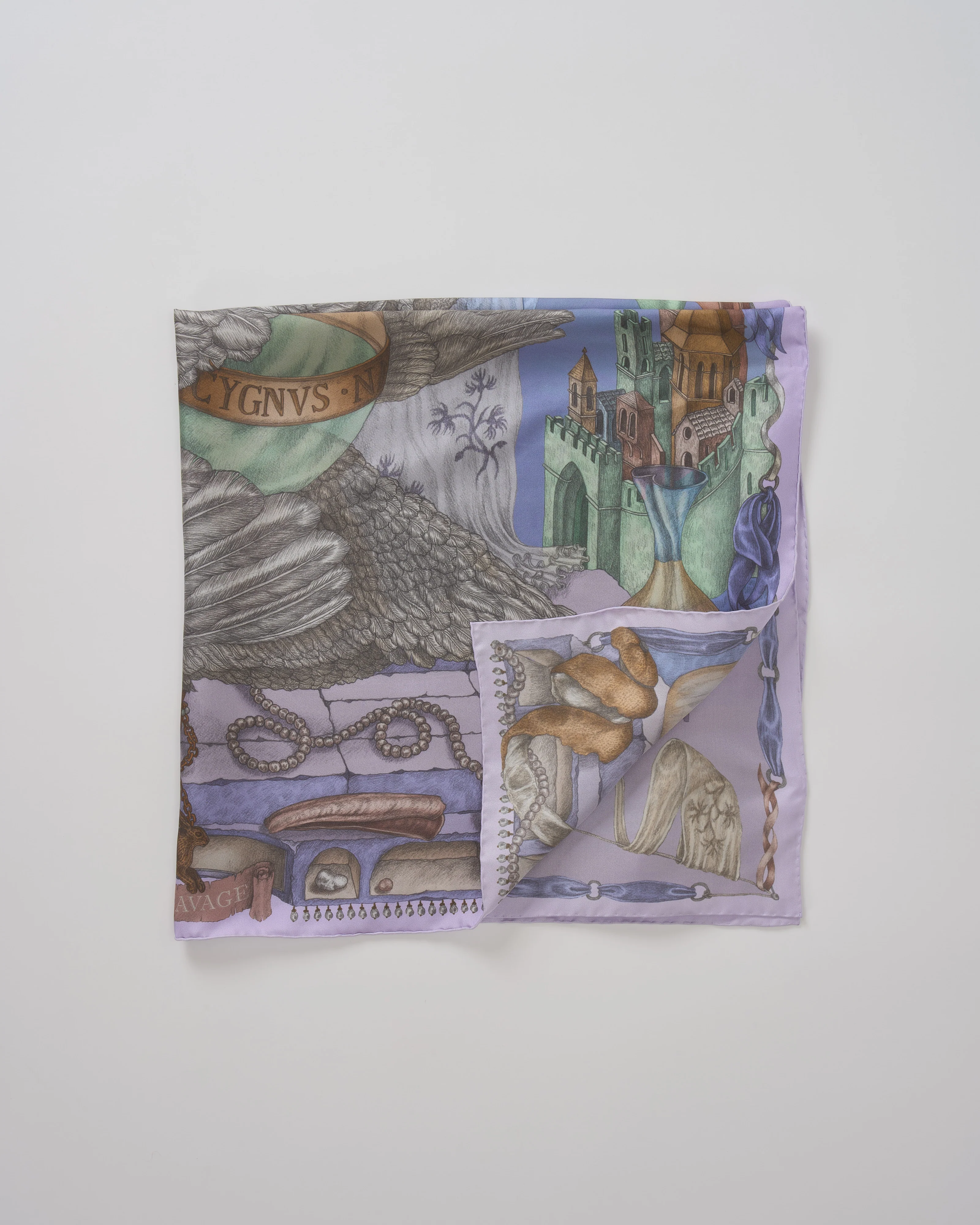 the glass swan silk twill square scarf - Image 3