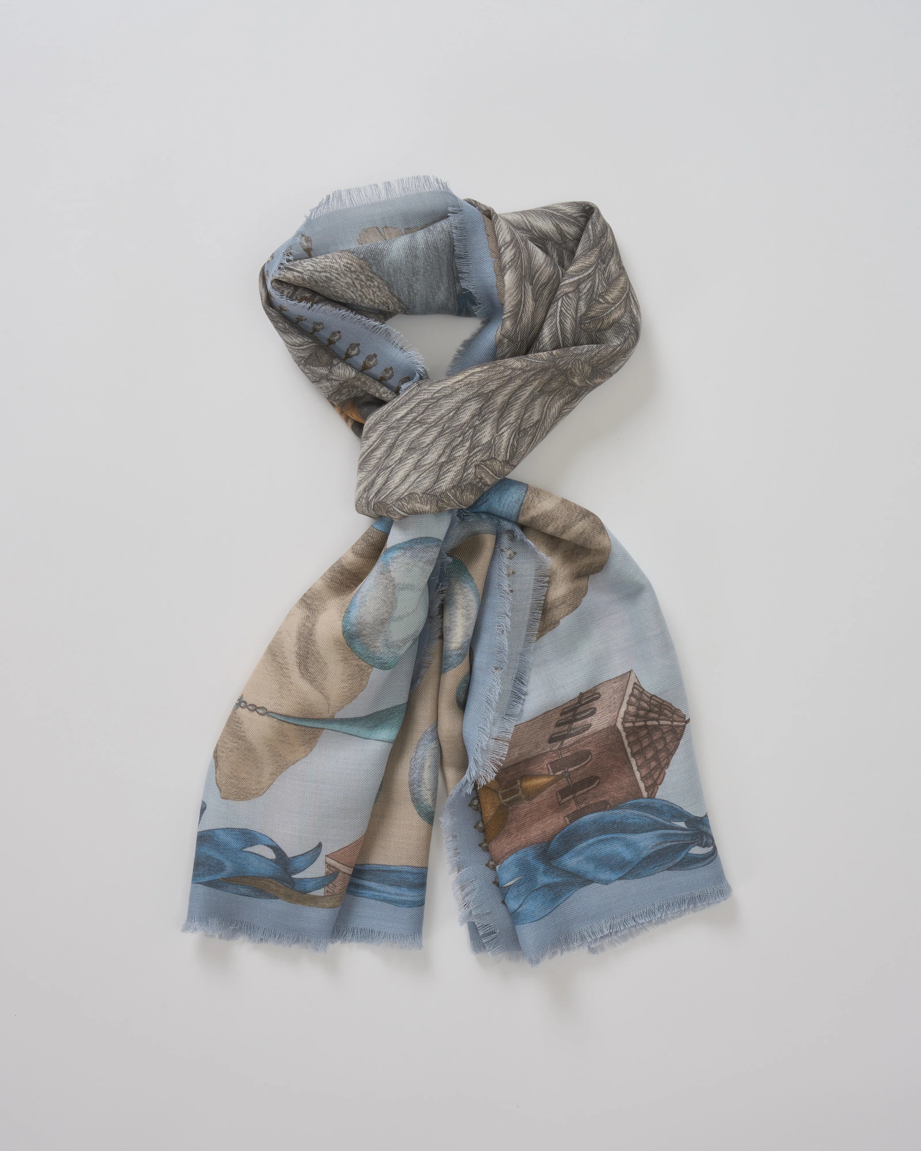 the glass swan large silk twill square scarf