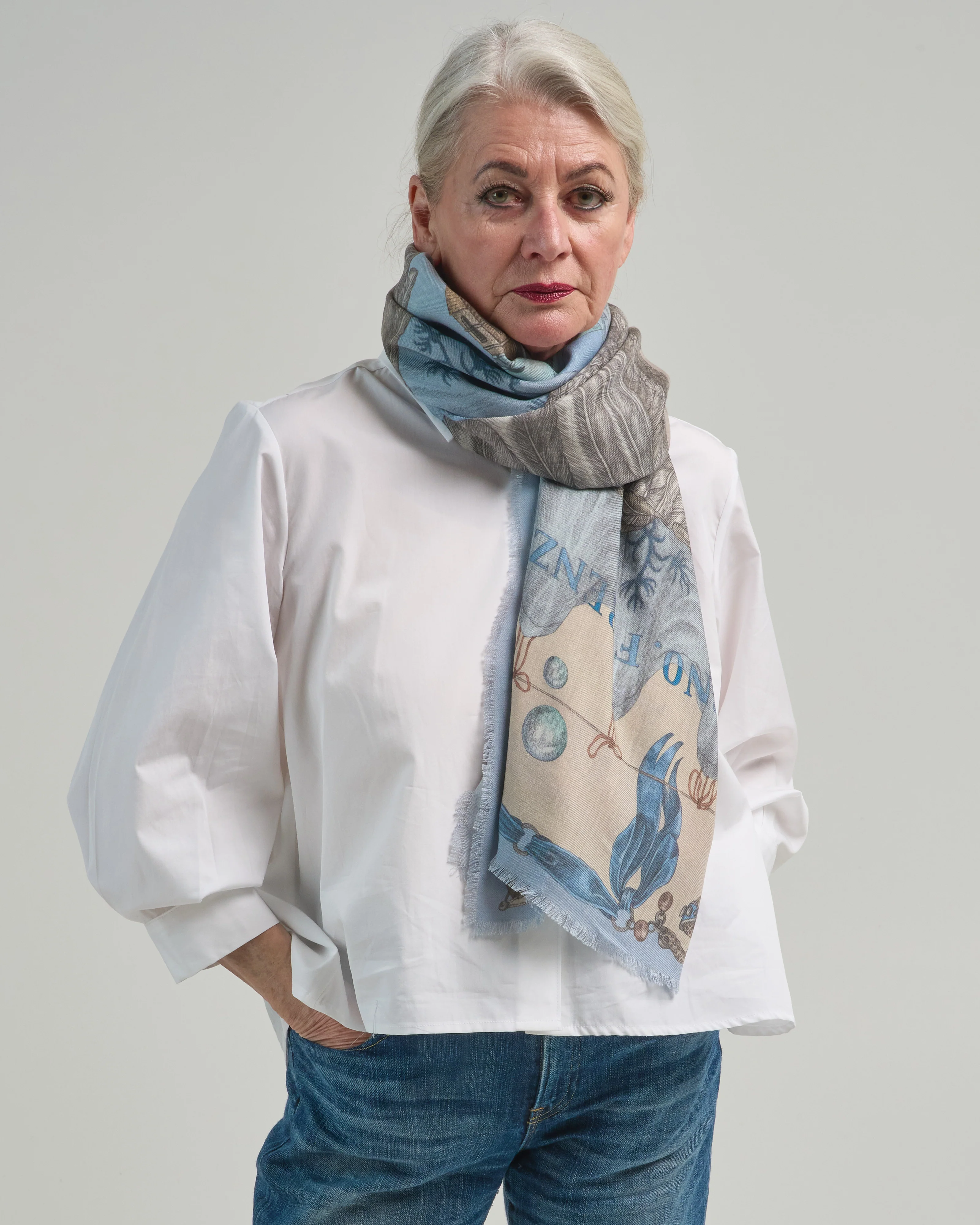 the glass swan wool/silk square scarf - Image 3