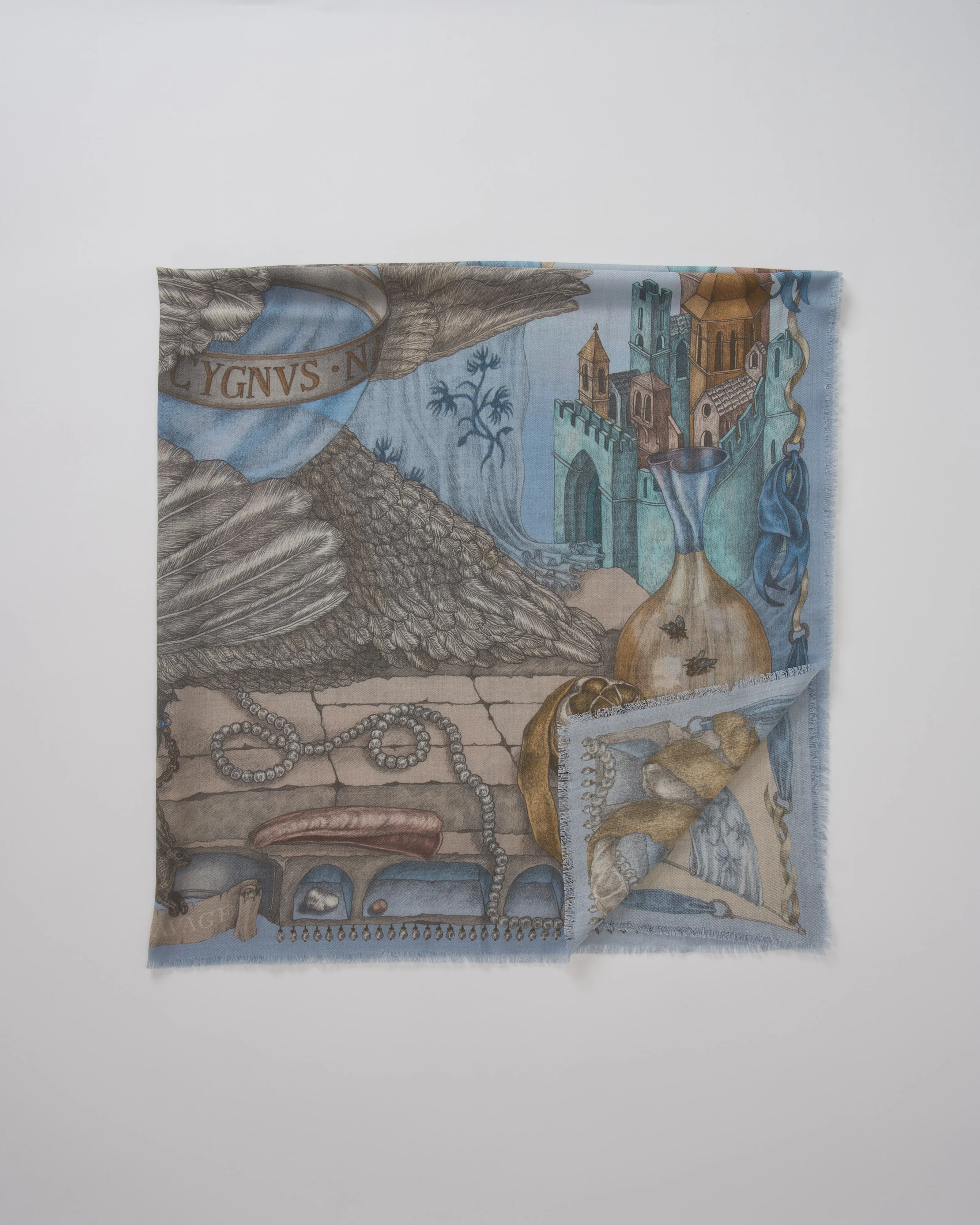 the glass swan large silk twill square scarf - Image 3