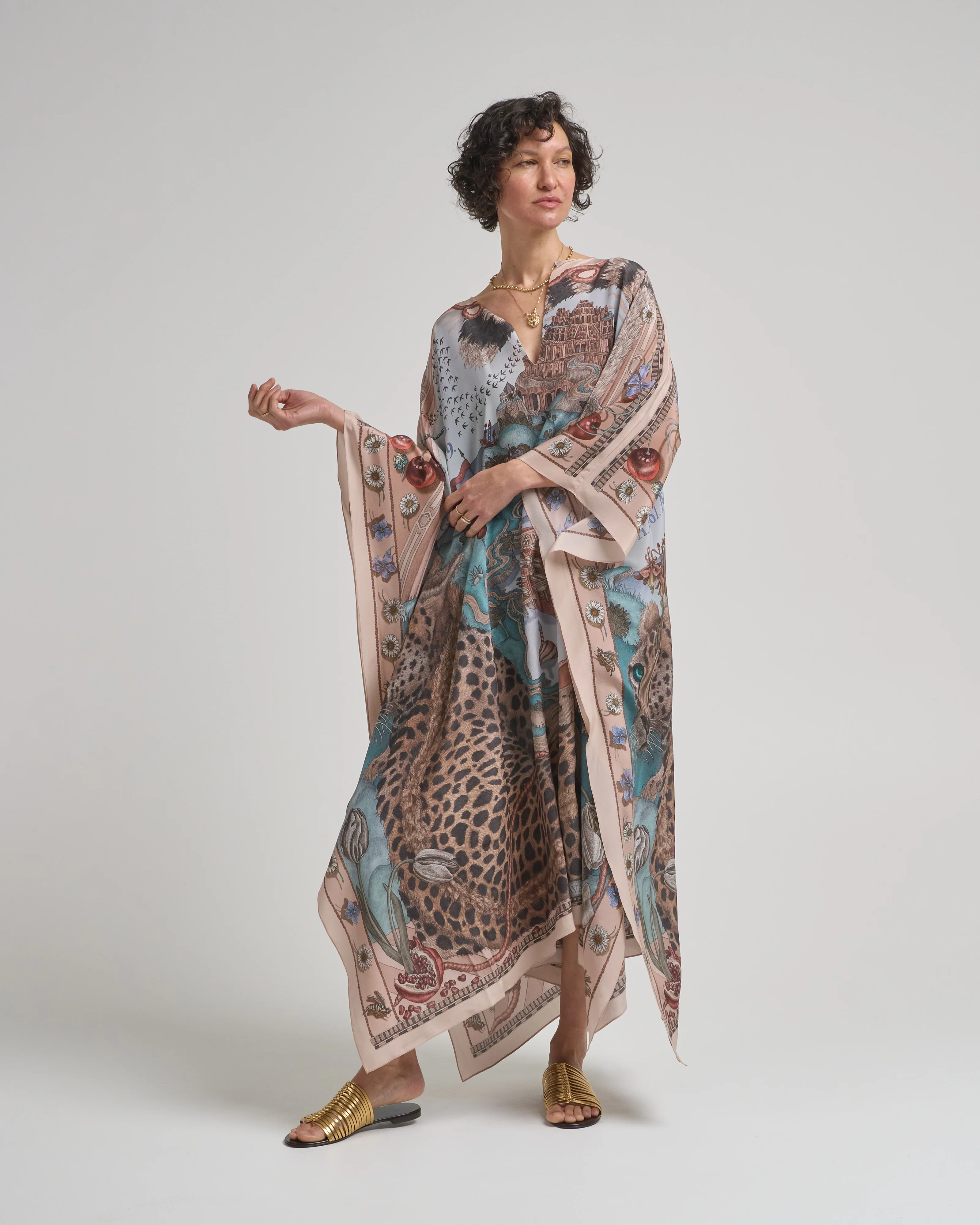 the medici cheetah kaftan